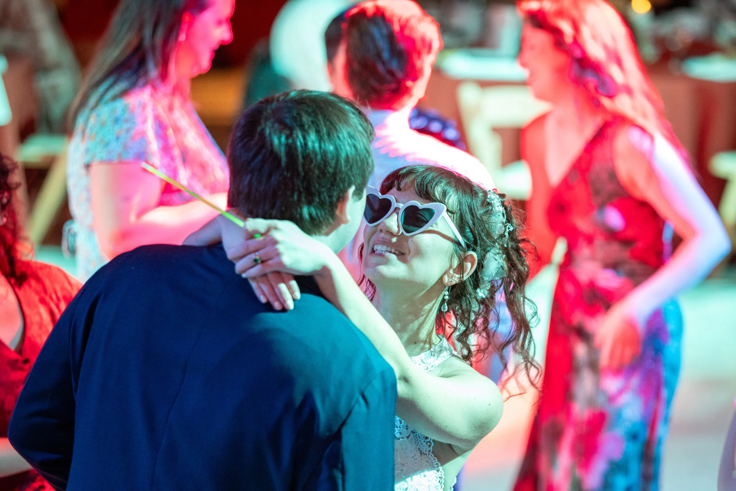 happy couple dancing on the dancefloor