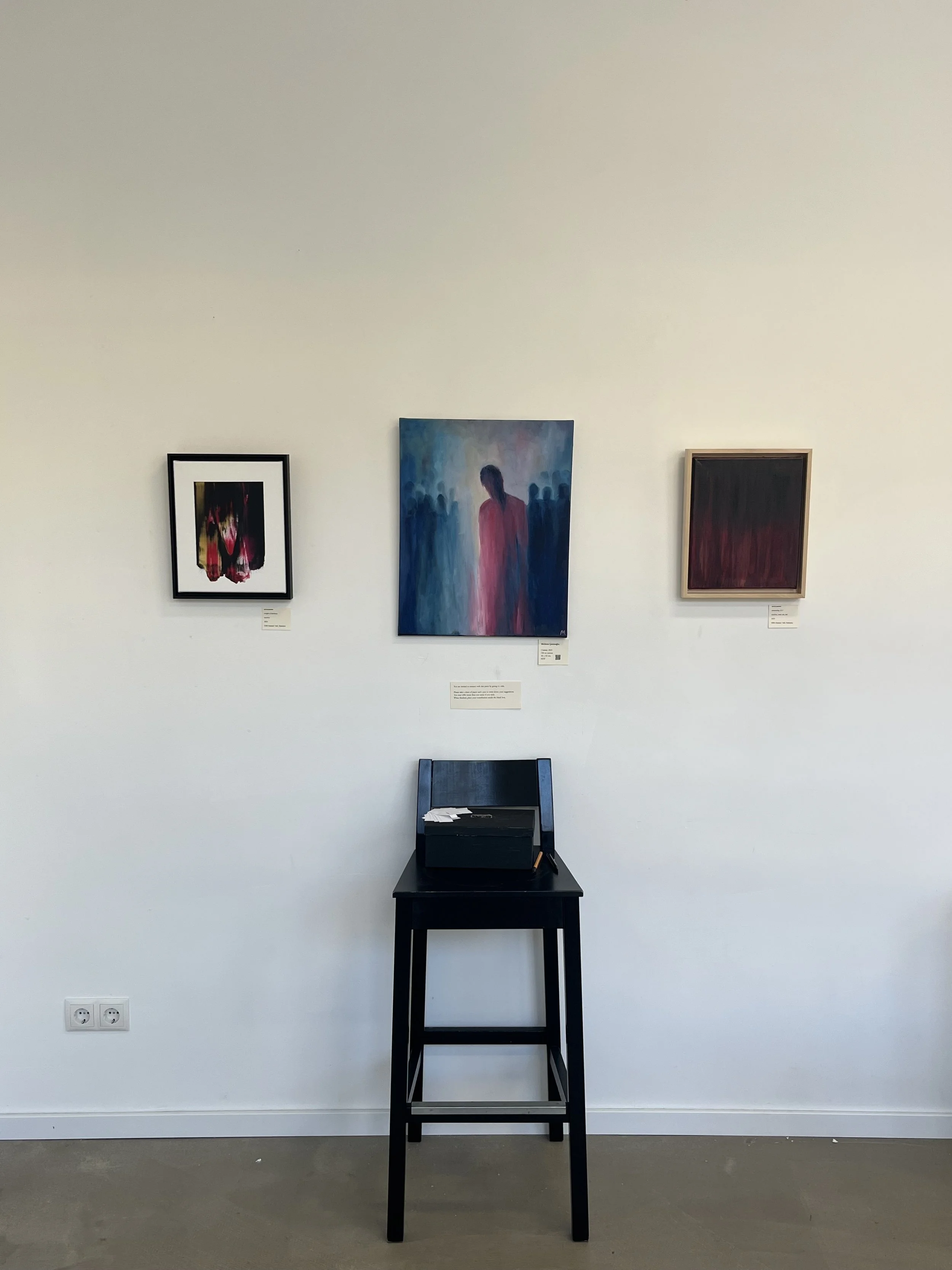 Meltem Cetinoglu "untitled" meeting "weight of darkness" and "unraveling 25:1"