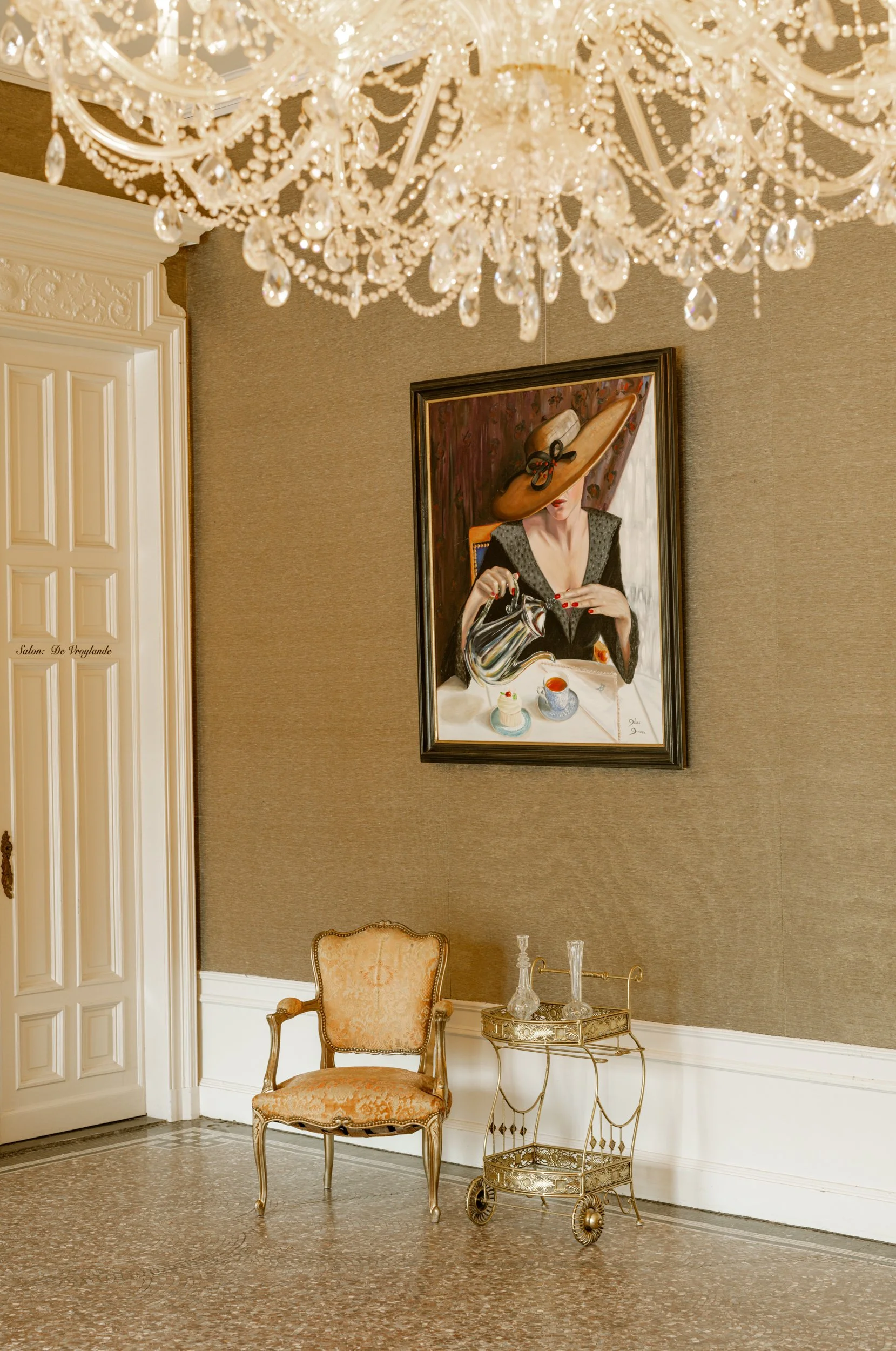 Detail van het interieur van Kasteel Hallehof