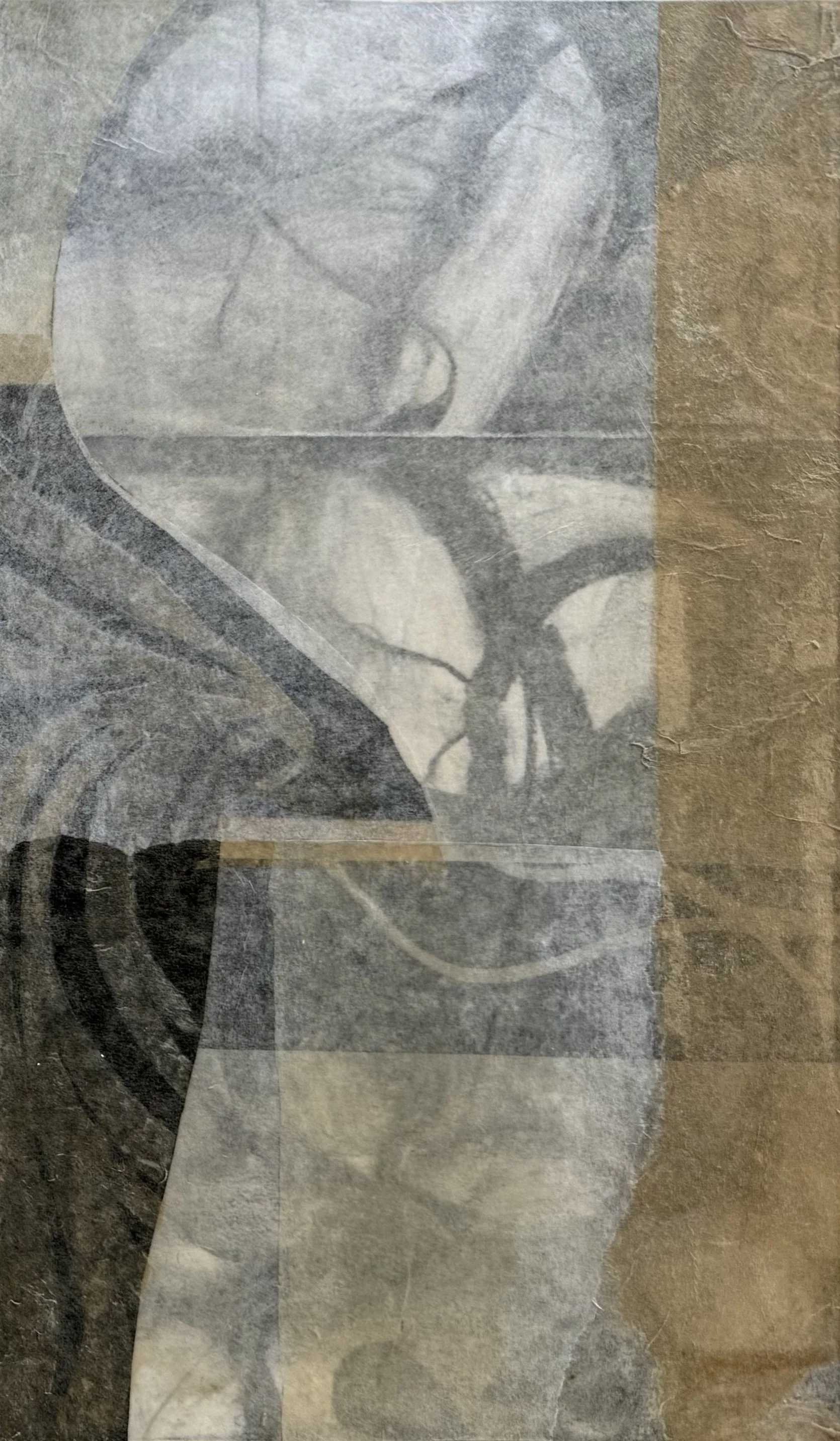 Gefärbte und gesammelte Papiere, gelli prints, Kohle, Acryl