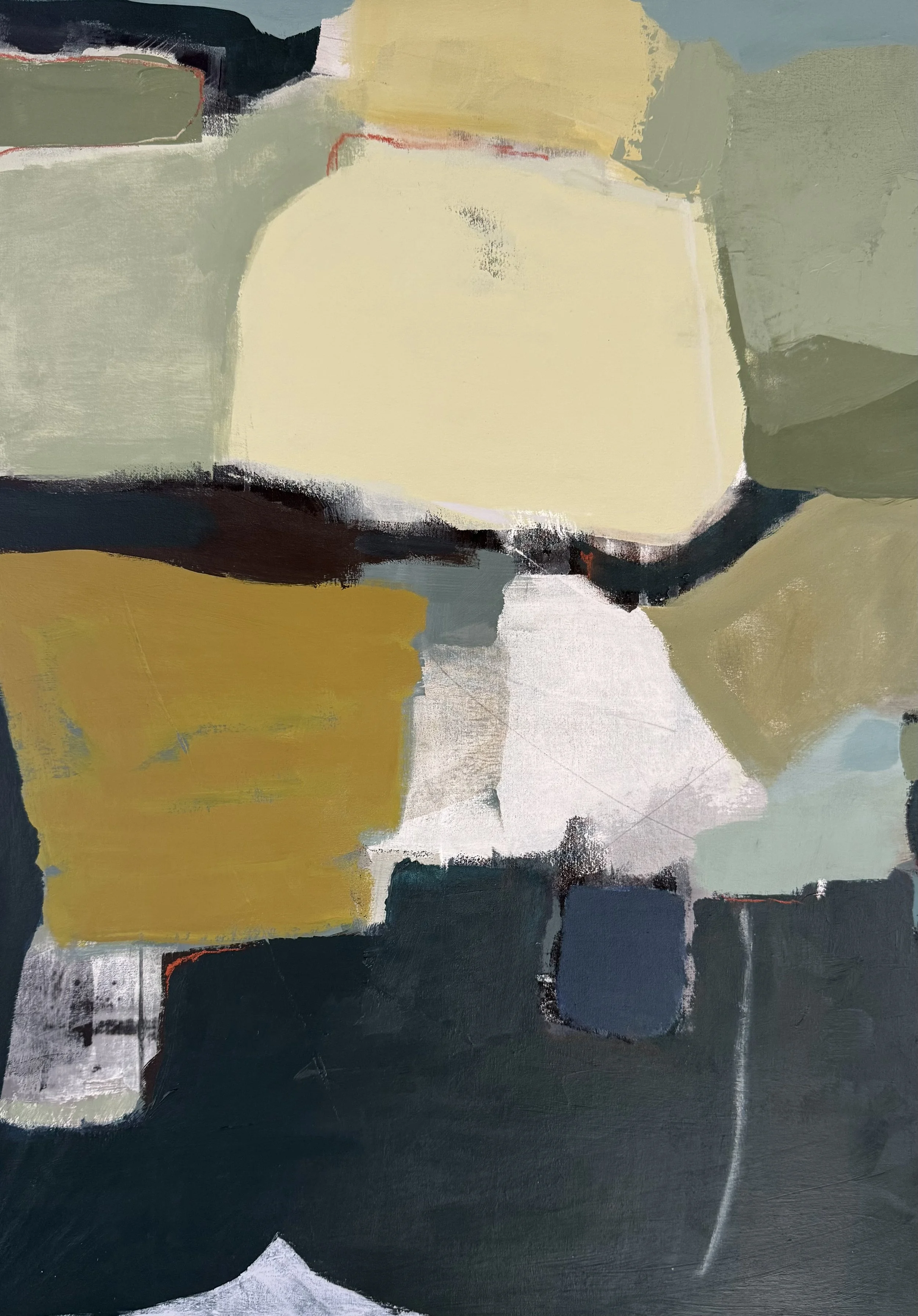 Acryl, Kohle, Kreide auf Leinwand