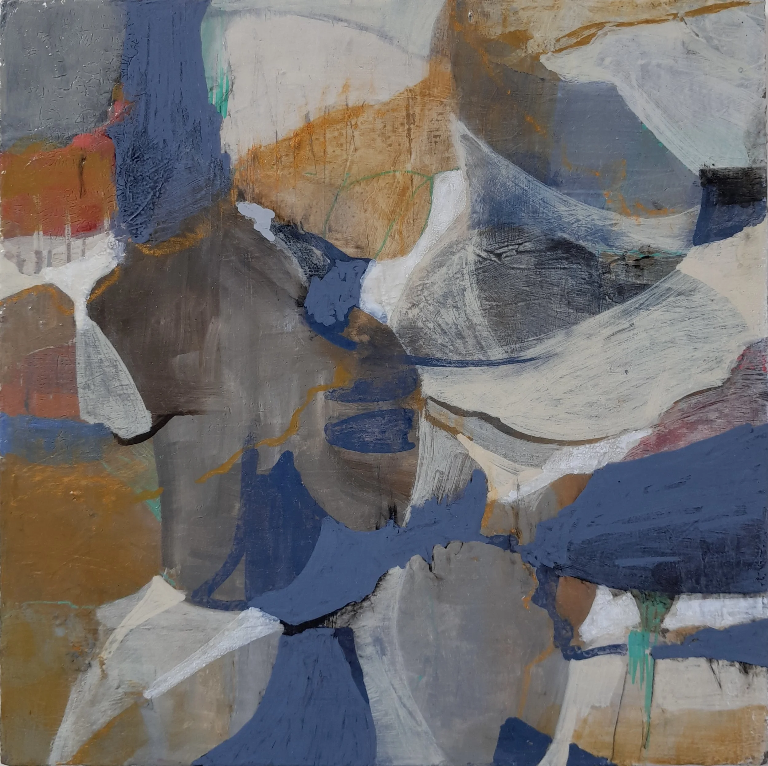 Kohle, Kreiden, Acryl auf Holz