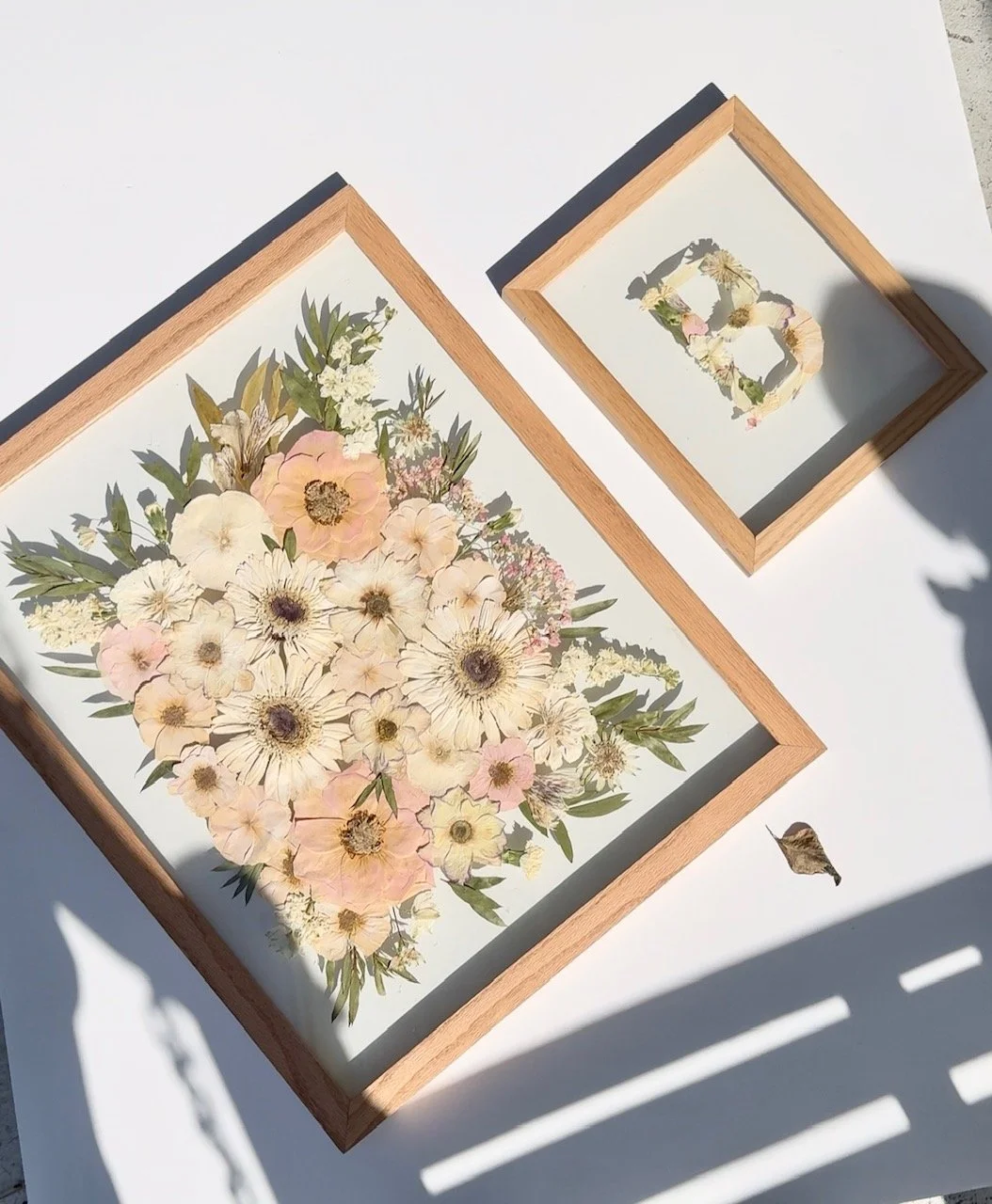 16x20 and 8x10 oak frames in driftwood