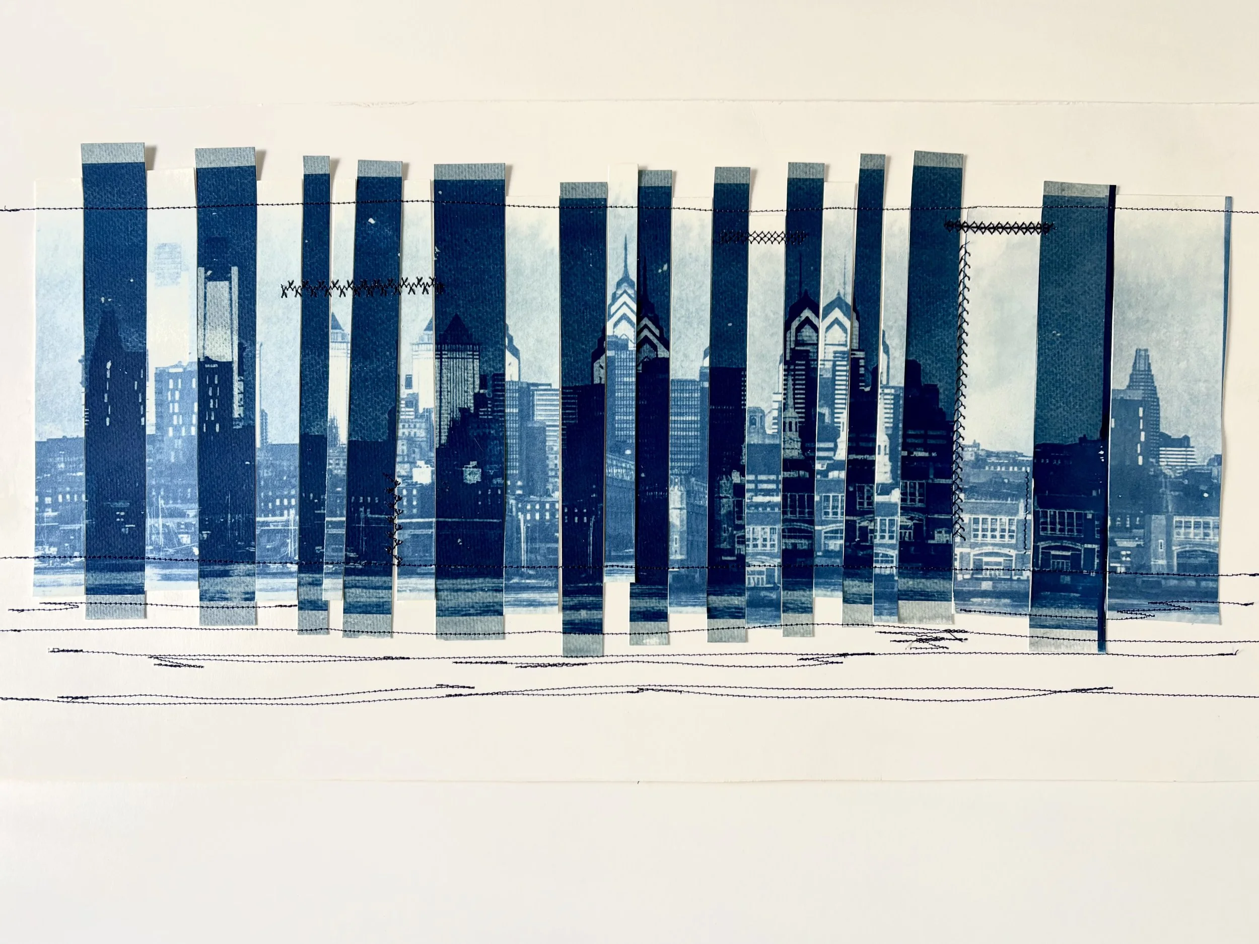 Custom Stitched Cyanotype