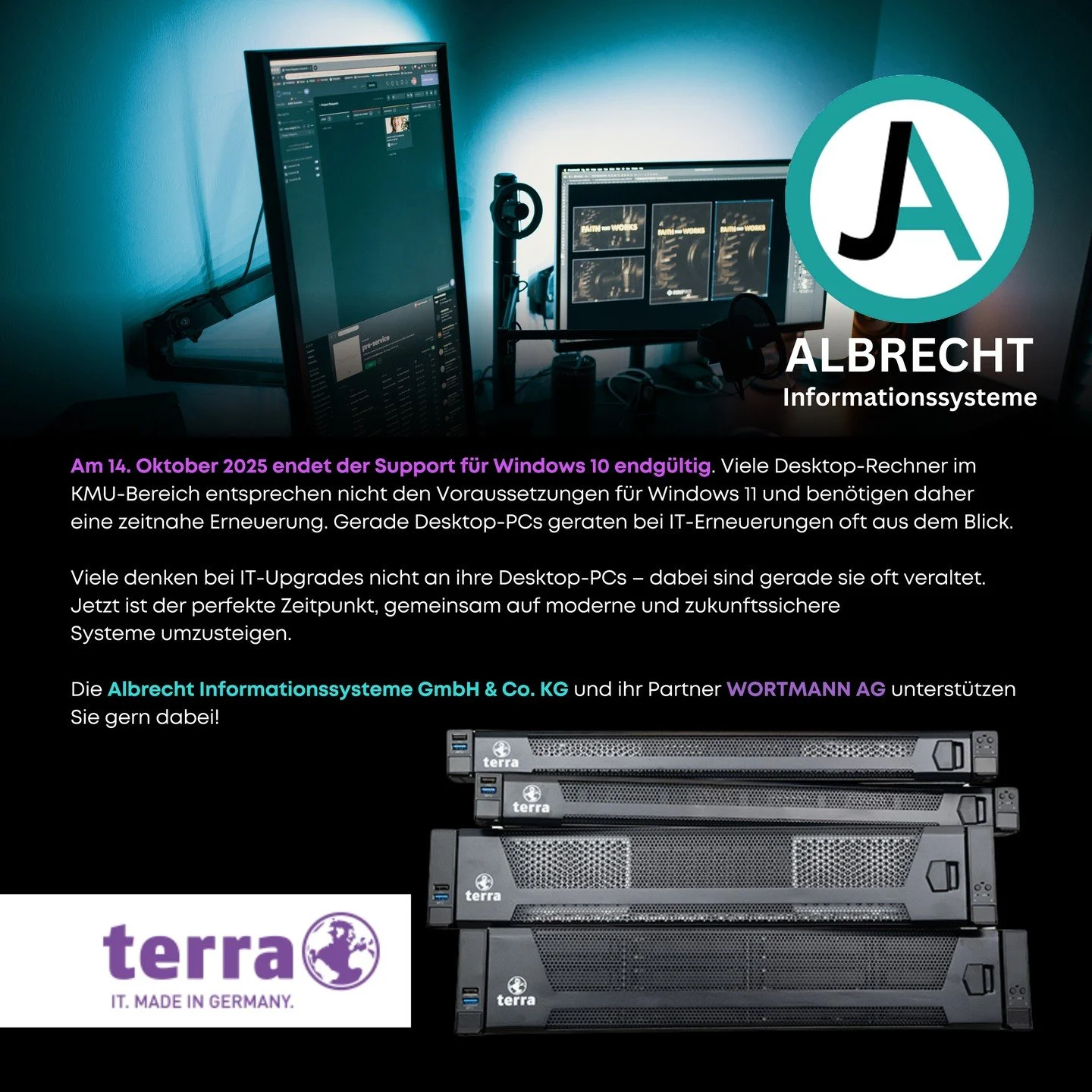 #ITCompany 
#TechBusiness 
#DigitalSolutions 
#SoftwareDevelopment 
#ITServices 
#TechExperts 
#InnovationInTech 
#SmartSolutions 
#TechIndustry 
#FutureOfIT
#itmussbegeistern 
#albrechtis
#wortmannag 
#wortmannpartner 
#terraserver 
#pinneberg 
#pin