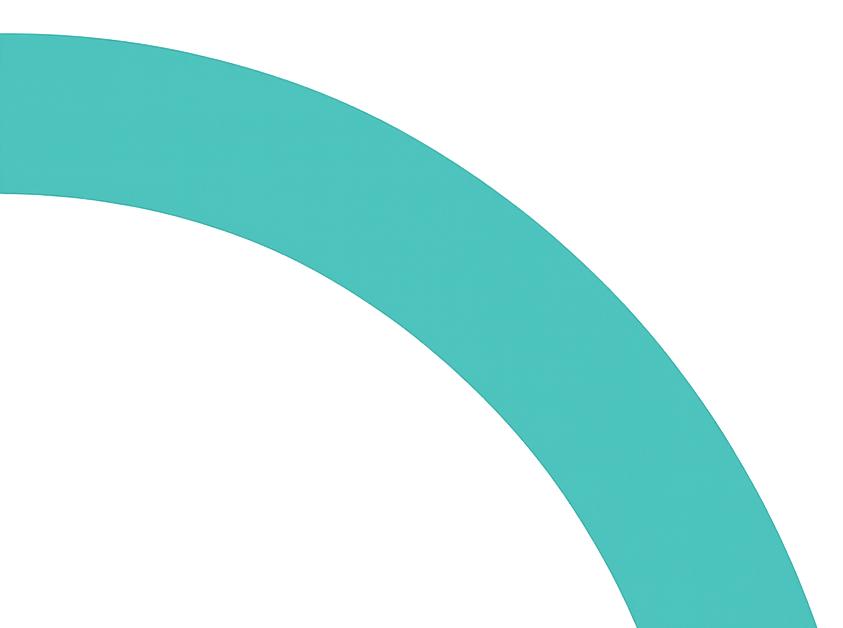 Ein großes, hellblaues Halbkreis-Segment auf schwarzem Hintergrund.