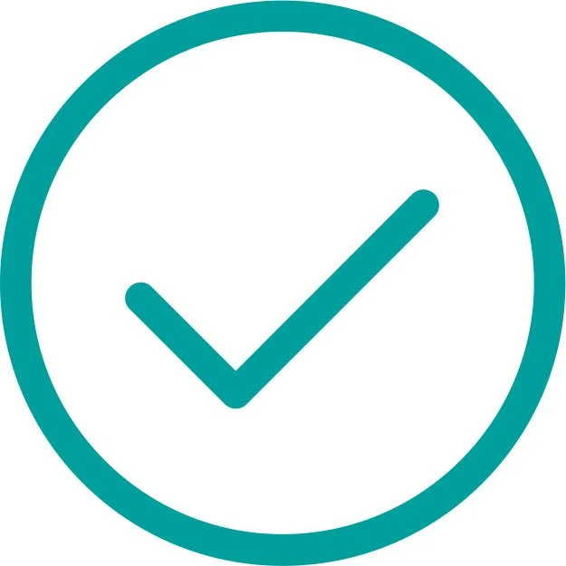 Ein grüner Häkchen in einem Kreis, symbolisiert Erfolg oder Bestätigung.