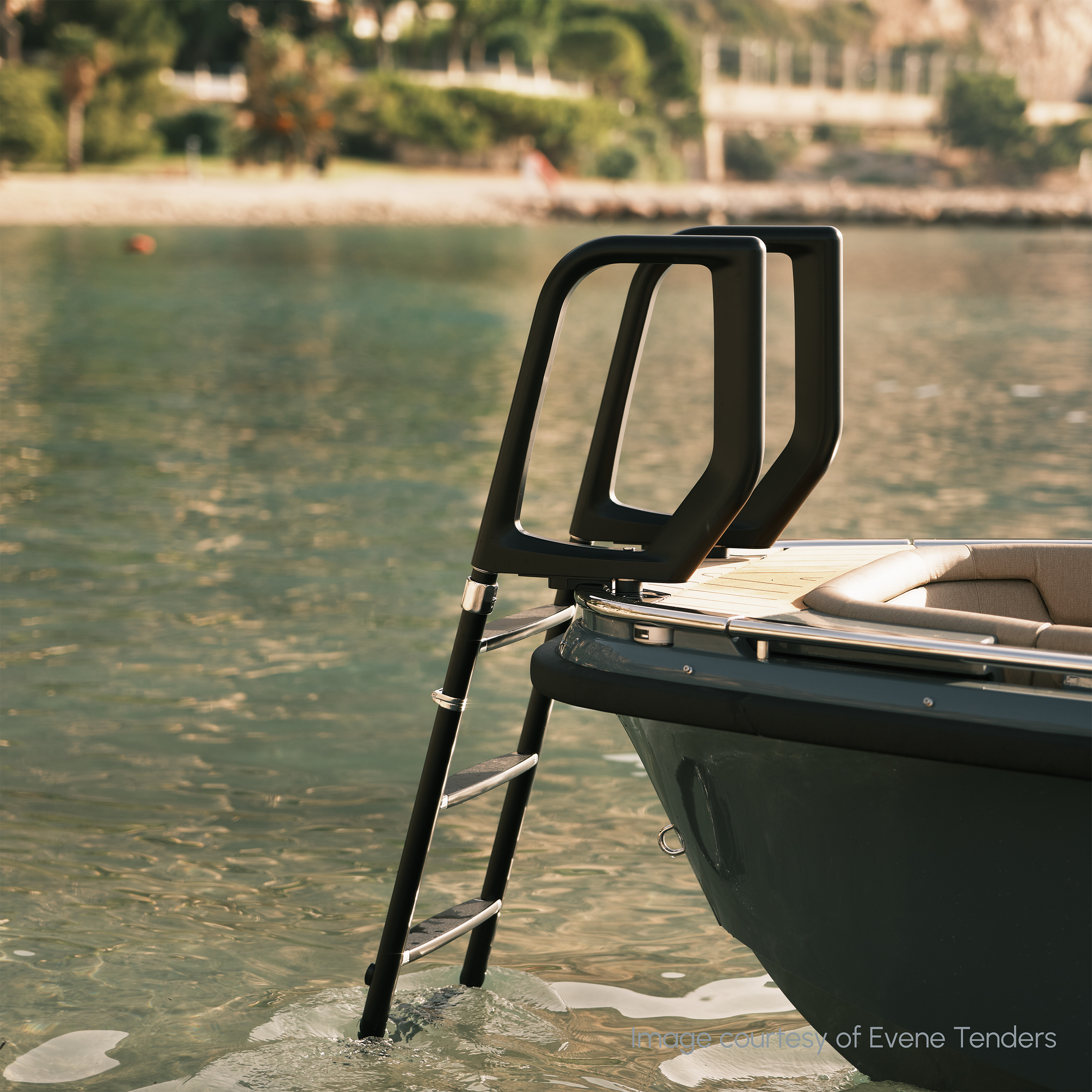 Bure Tender Ladder in satin black paint finish