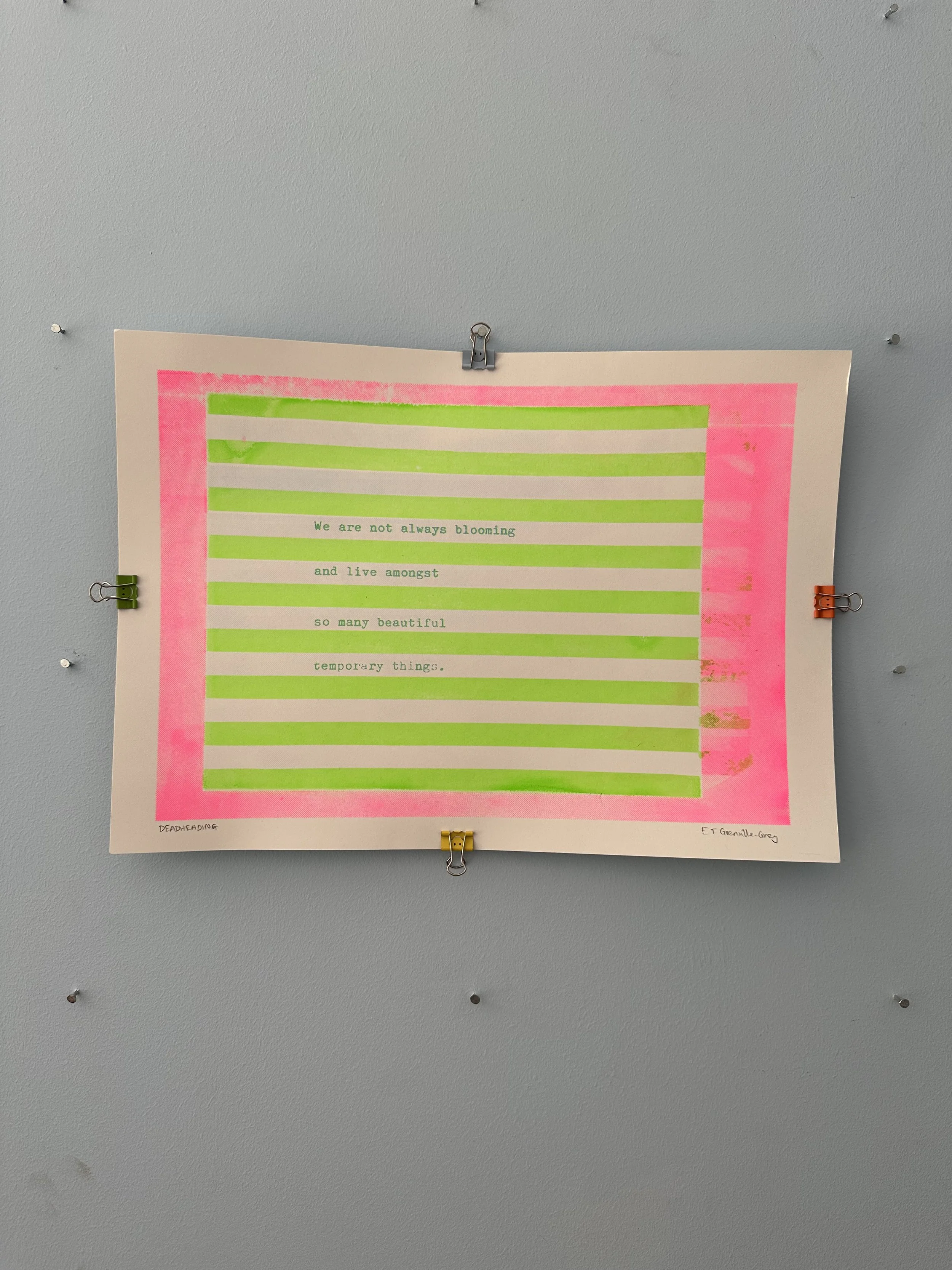 Deadheading - A3 Screenprint