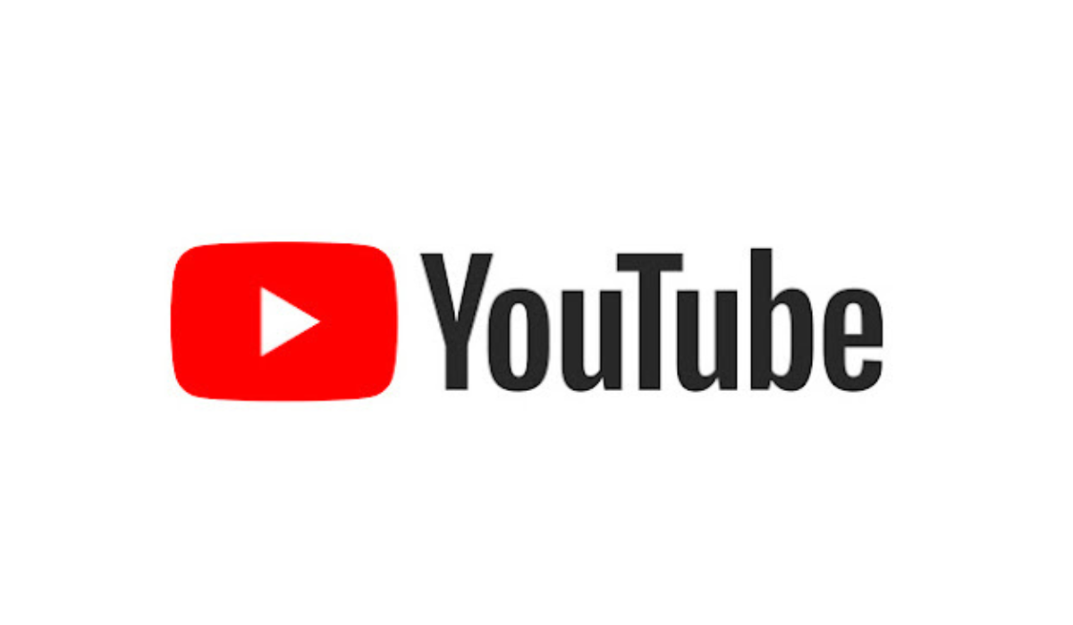 YouTube logo with a red play button icon and black text on a white background.