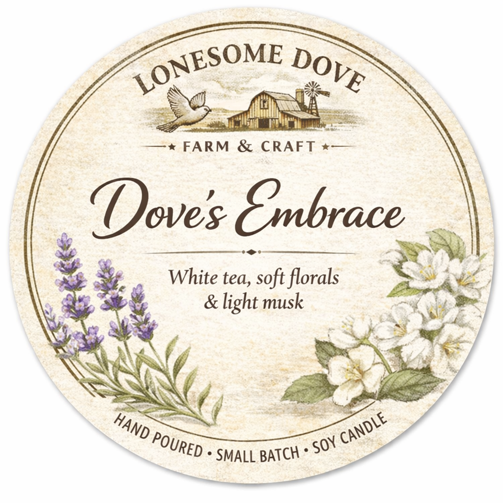 Dove’s Embrace | White Tea, Soft Florals & Light Musk Soy Candle