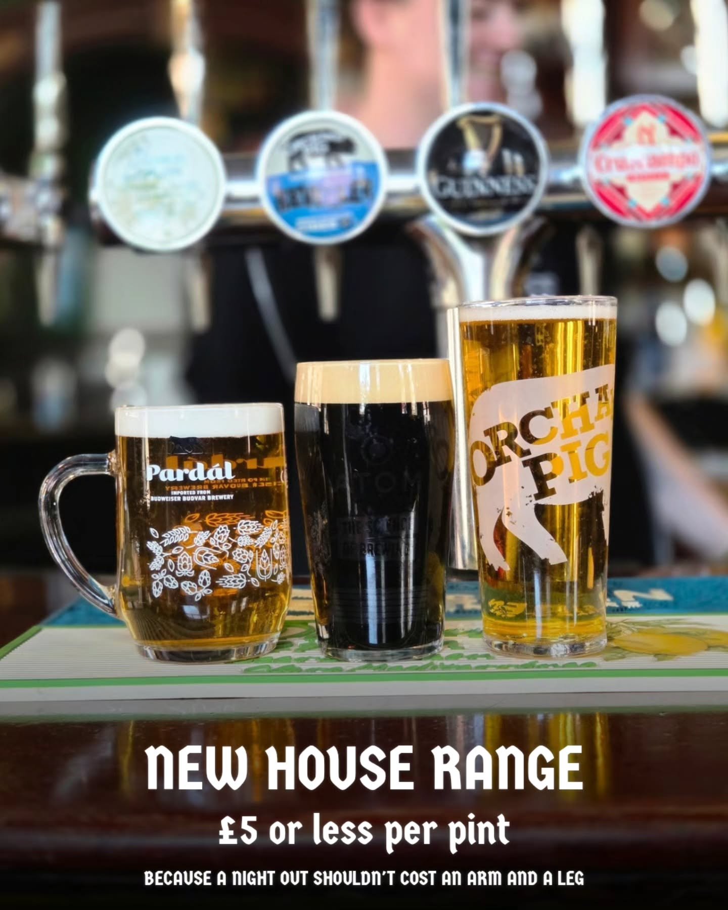 BECAUSE A NIGHT OUT SHOULDN'T COST AN ARM AND A LEG ... Introducing our new house range priced at &pound;5 or less per pint ...

PARD&Aacute;L - Czech Lager 🇨🇿
Pardal is brewed using the soft water from Budvars 10,000-year-old well, taking 11 days 