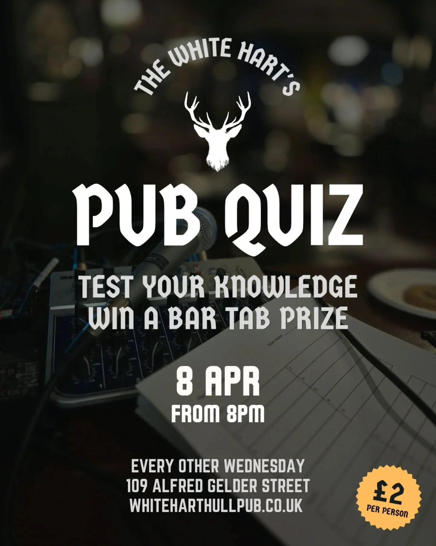 THIS WEDNESDAY (and also every other Wednesday!) it's another of pur pub quizzes - test your knowledge with 5 rounds of 10 questions each for a chance at winning a bar tab and a definite night of good old pub fun! See you there
