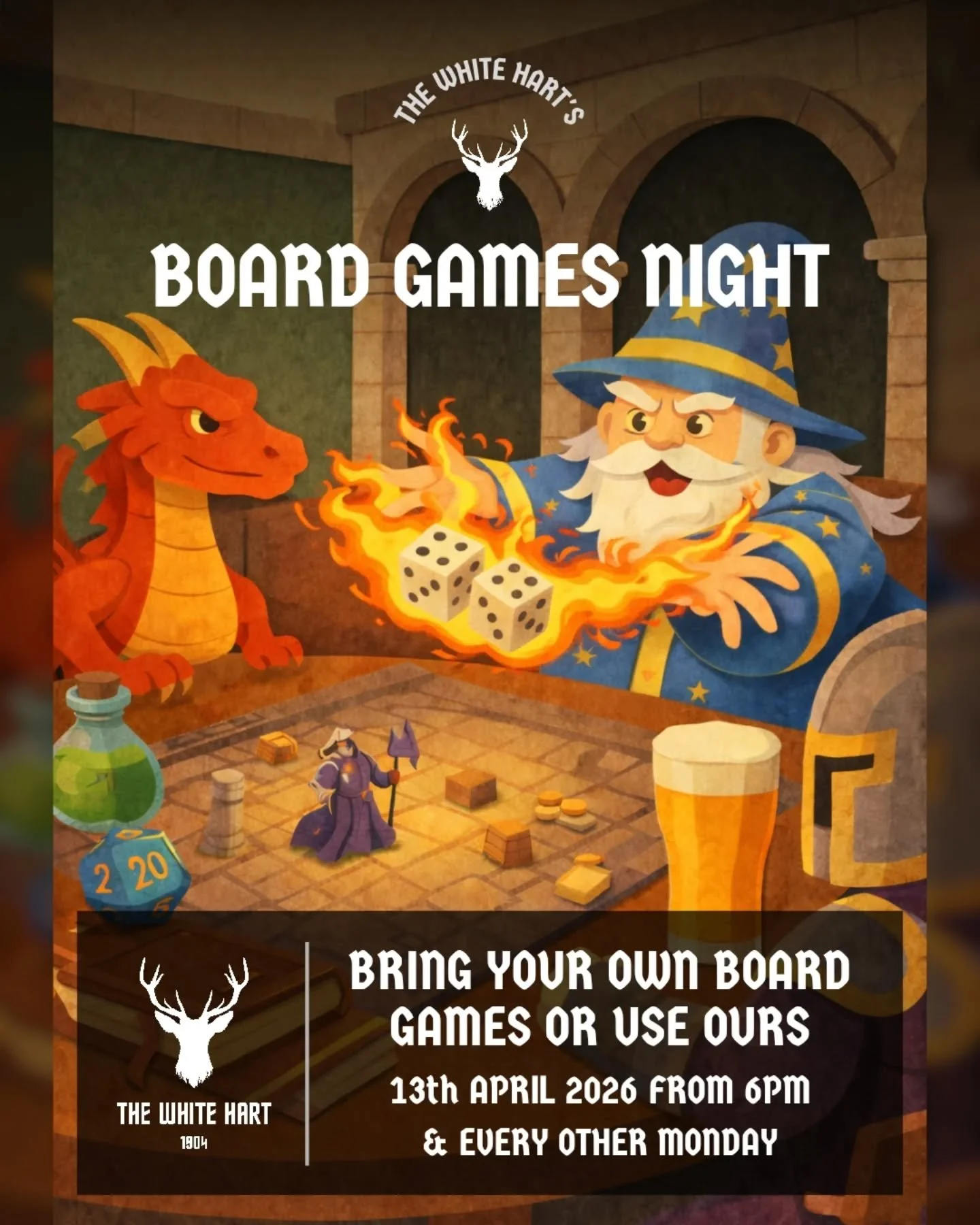 NEXT MONDAY we're relaunching our games night, now every other Monday for better scheduling 📅 bring your own or use ours! Whether you're wanting some competitive Scrabble, Monopoly or want somewhere to play DND or Magic the Gathering in a cool setti