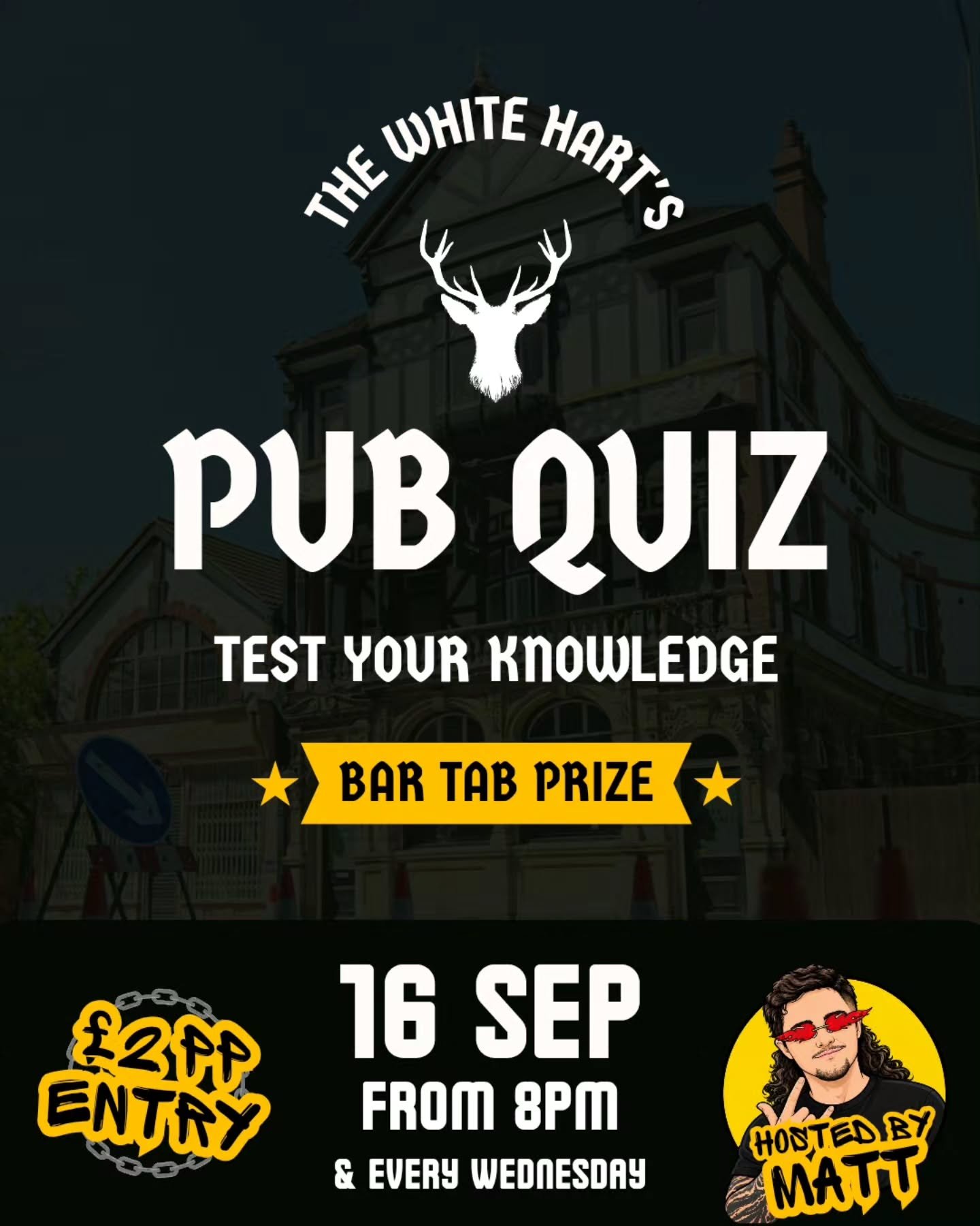 TONIGHT we've got another pub quiz on - test your knowledge with the chance to win a &pound;30, bar tab - DM us to book a table!