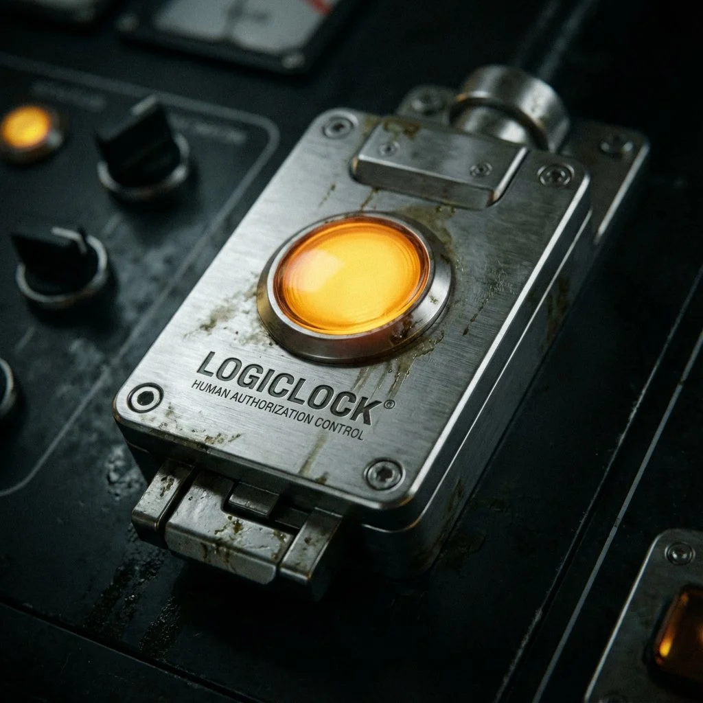 LogicLock protocol icon symbolizing human-in-the-loop security for autonomous AI financial agents