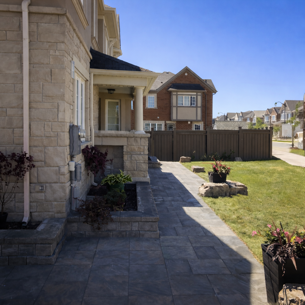 Front yard paver walkway installation in Allen, TX
