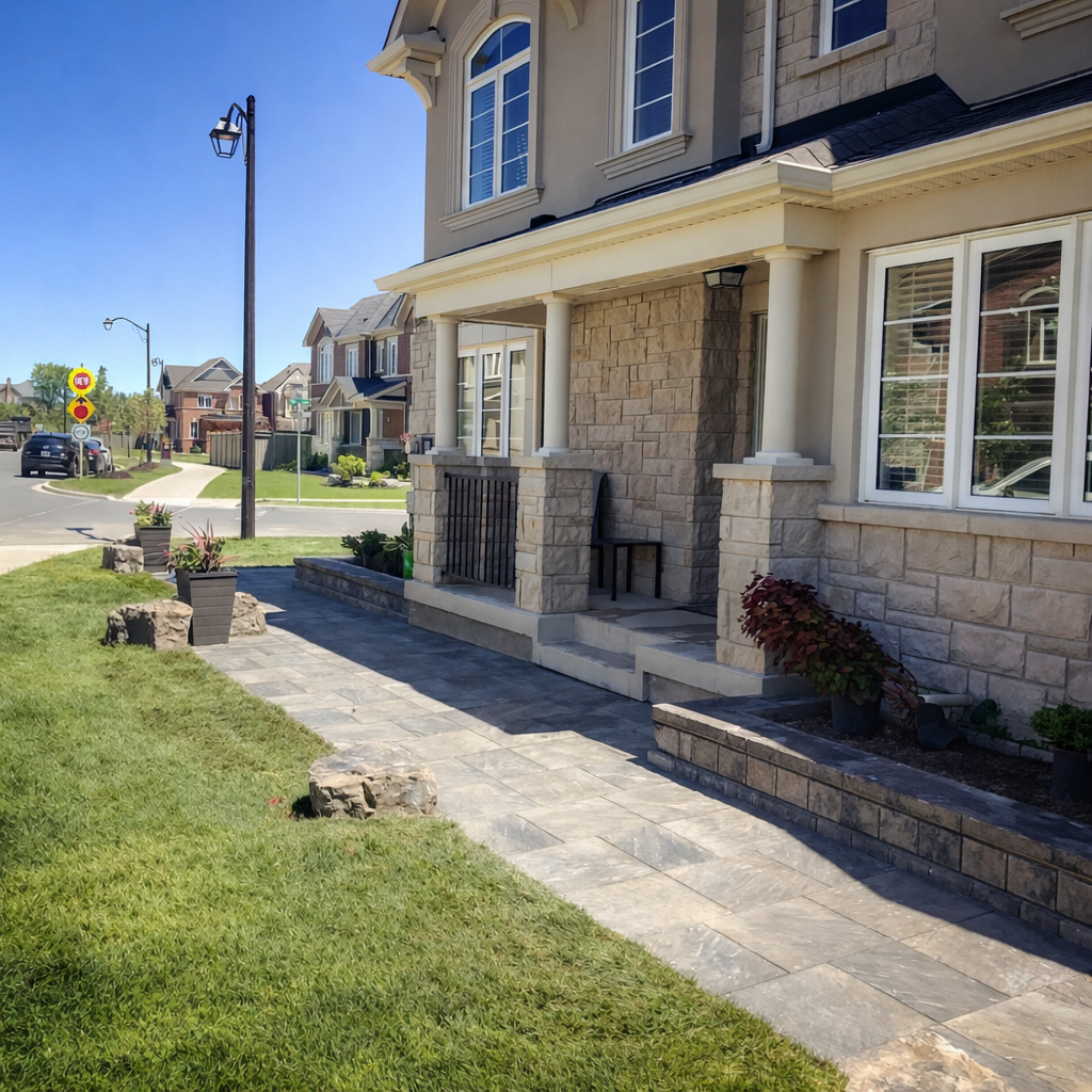 Front yard paver walkway installation in Allen, TX