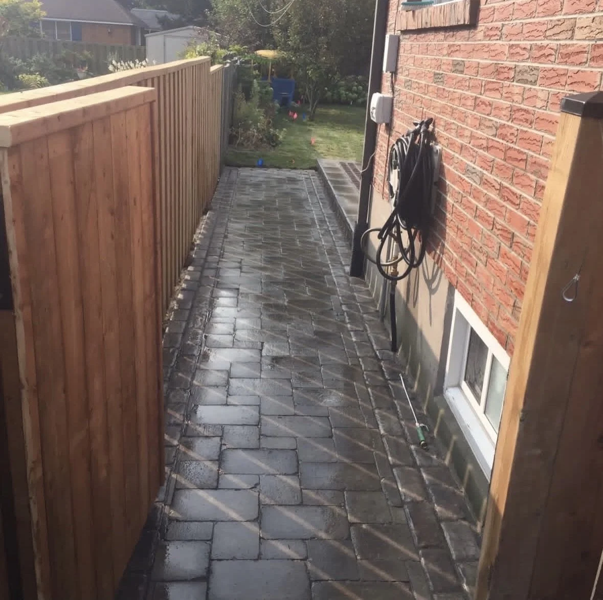 Back Yard paver walkway in McKinney, TX