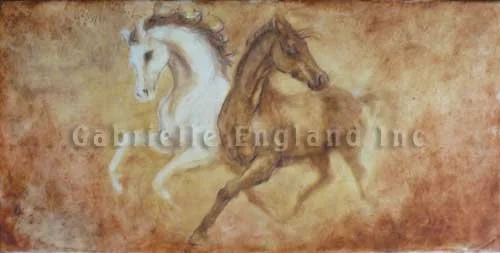 At Play - Oil Encaustic 12" x 24" - Olympia, WA