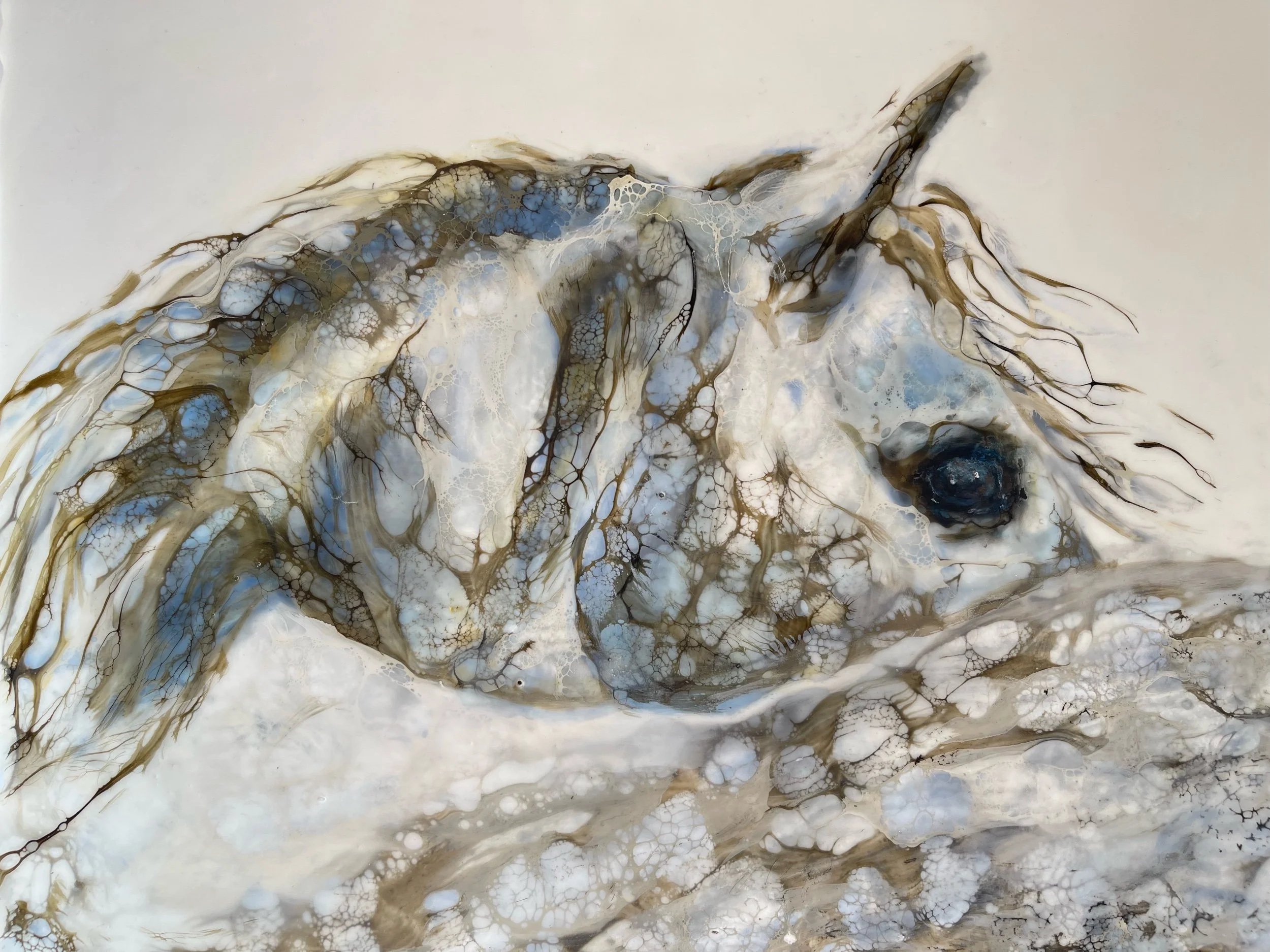Grey in Winter - Encaustic mixed media on cradled panel - 11x14 - Seattle, WA 