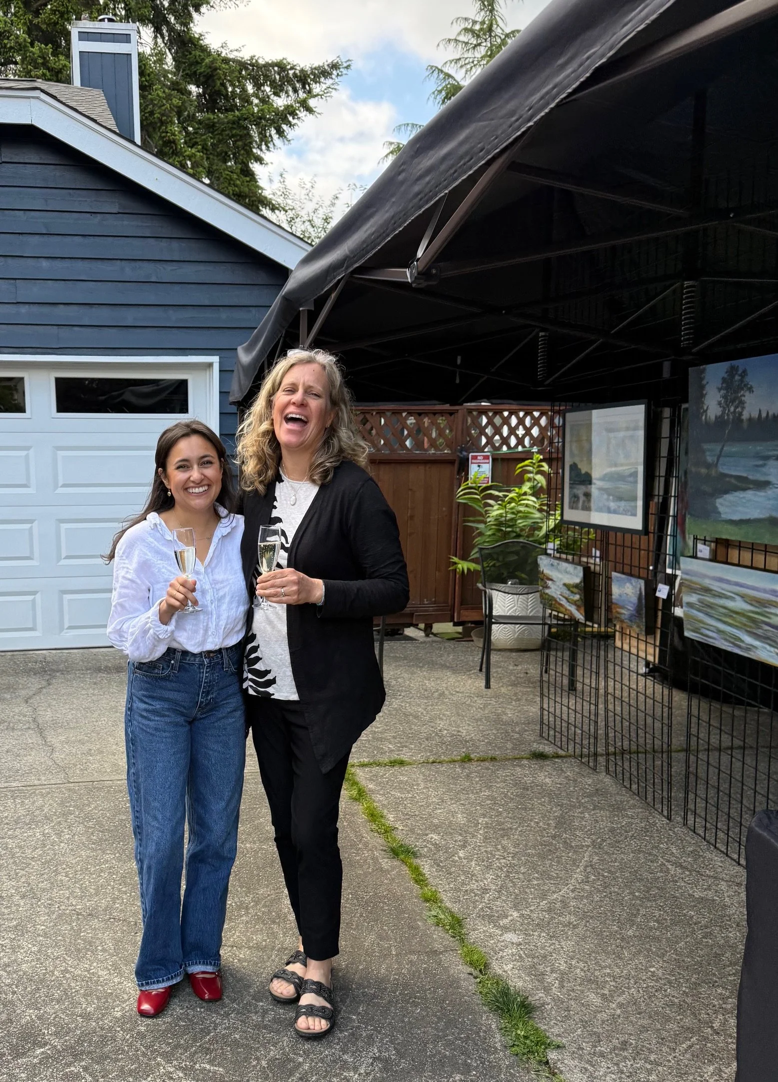 Artist Gabrielle England and Amira El Sokkary at their shared Olympia studio during the South Sound Studio Tours