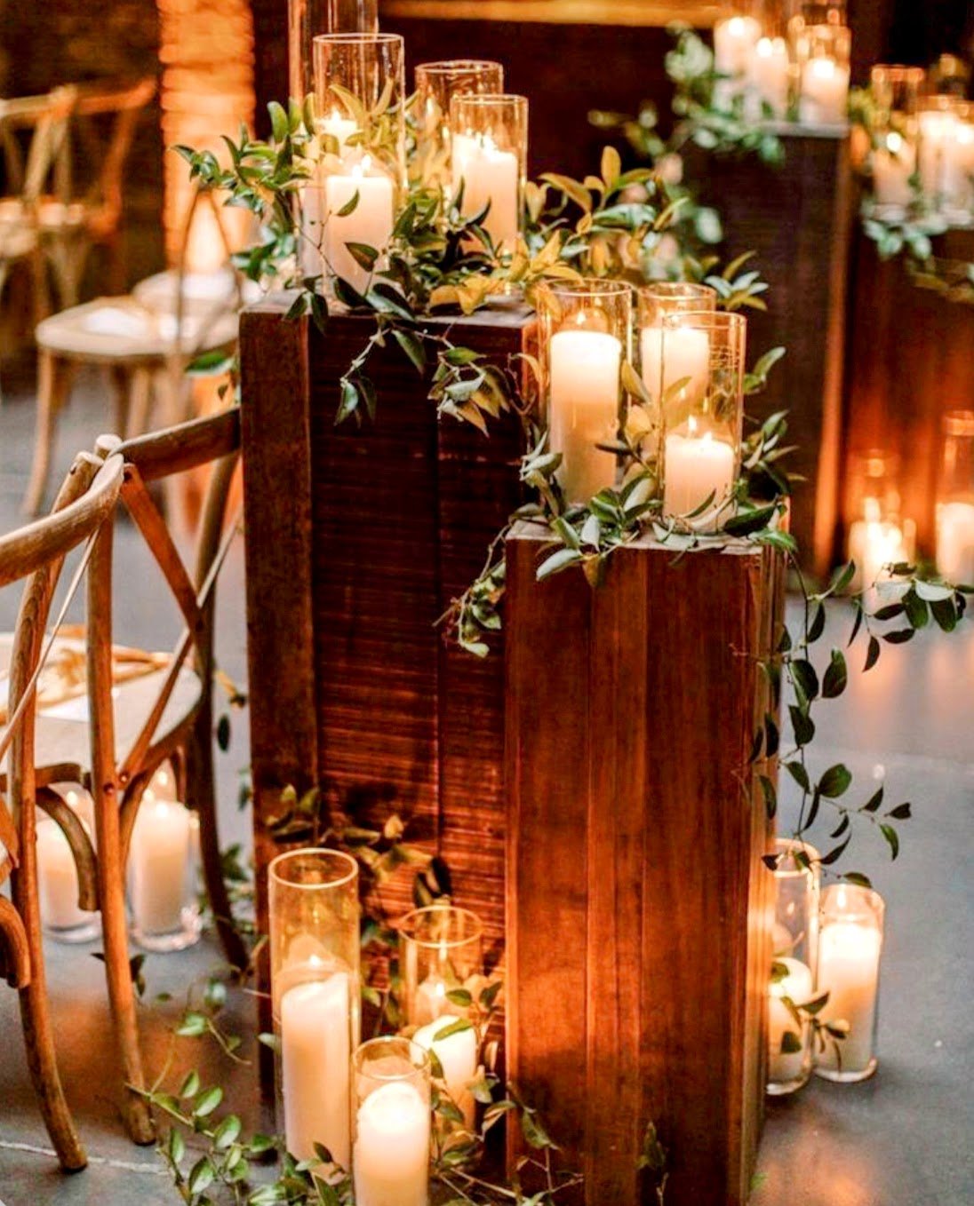 Colonne bois massif/Colonne métal Or