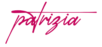 Stylized pink handwritten text reading 'patrizia'
