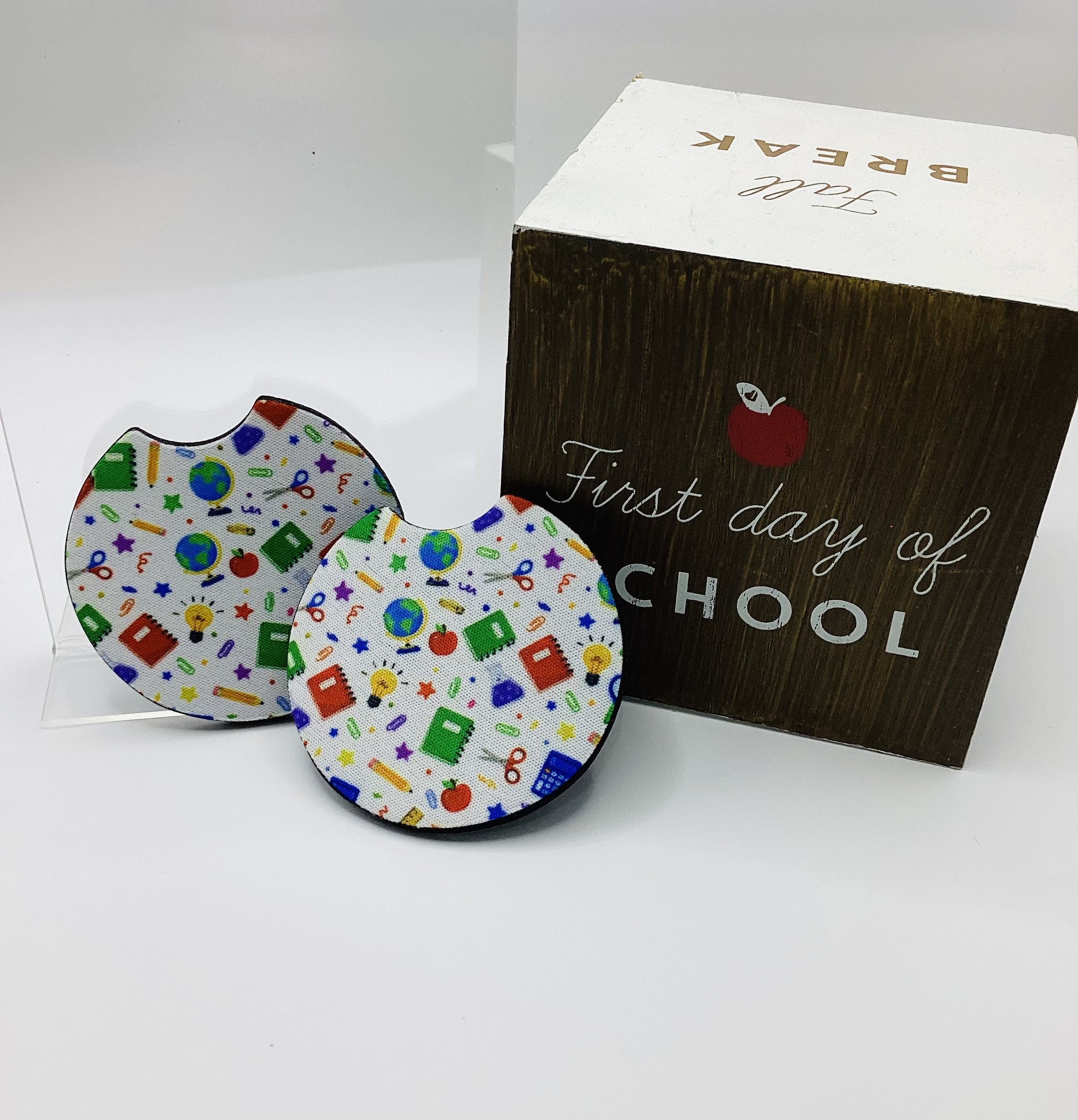 School Days Car Coasters Collection (Set of 2)