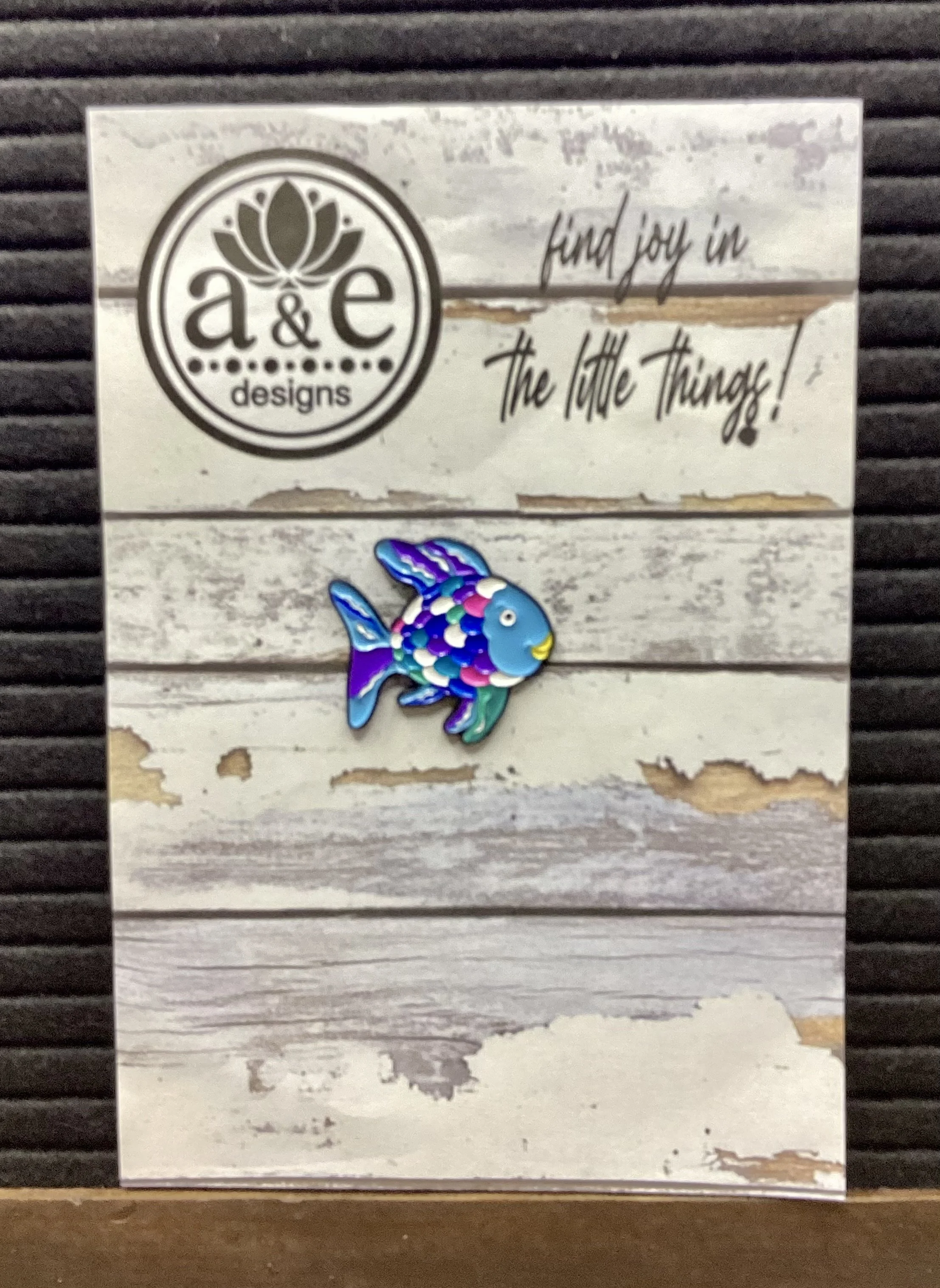 Rainbow Fish Enamel Pin