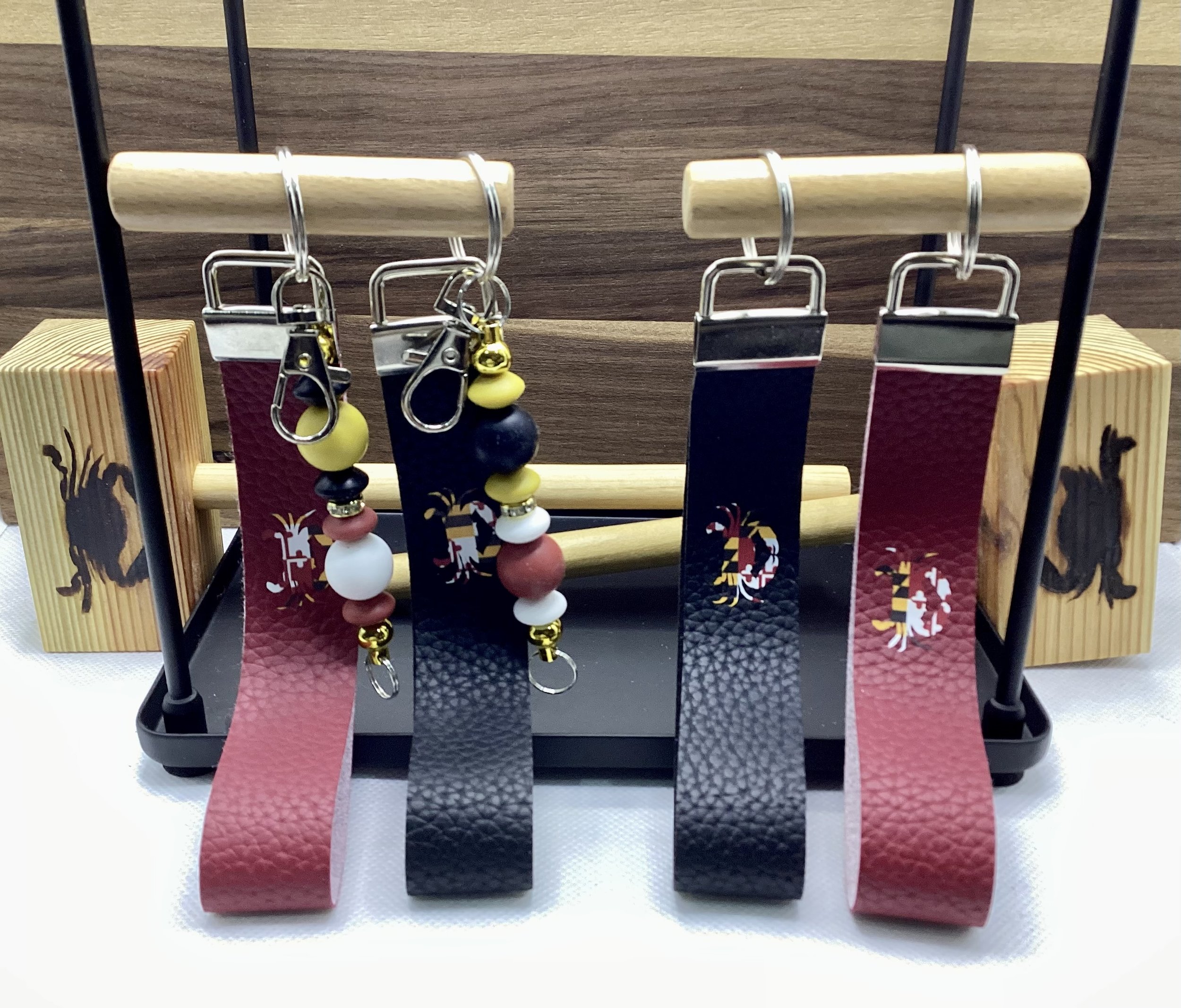 Maryland Flag Crab Wristlet with Beaded Accent