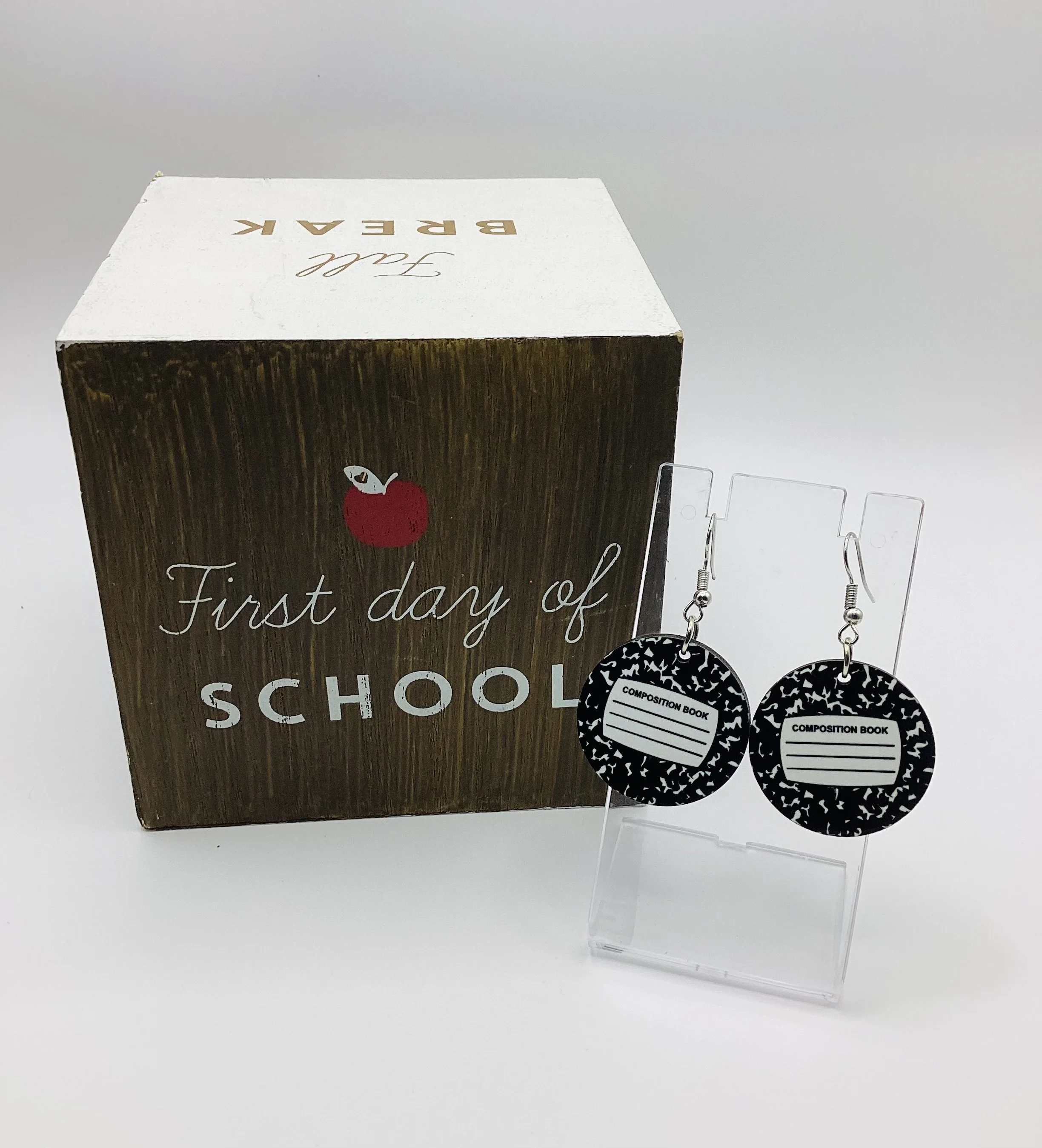 Black Composition Book Earrings