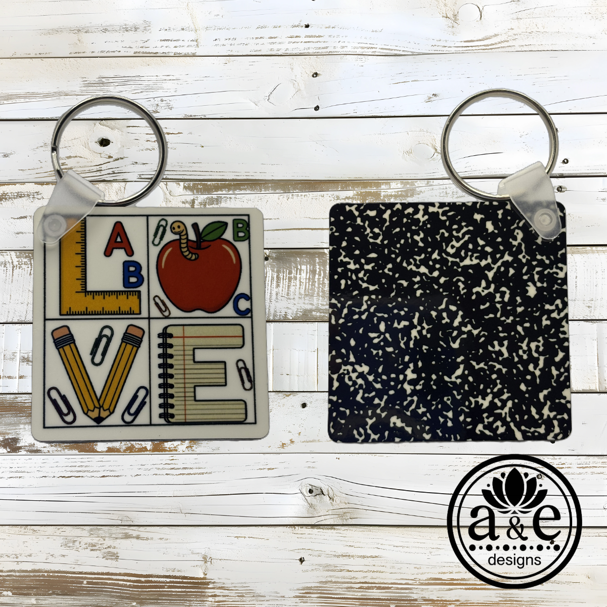 LOVE School Supplies Keychain