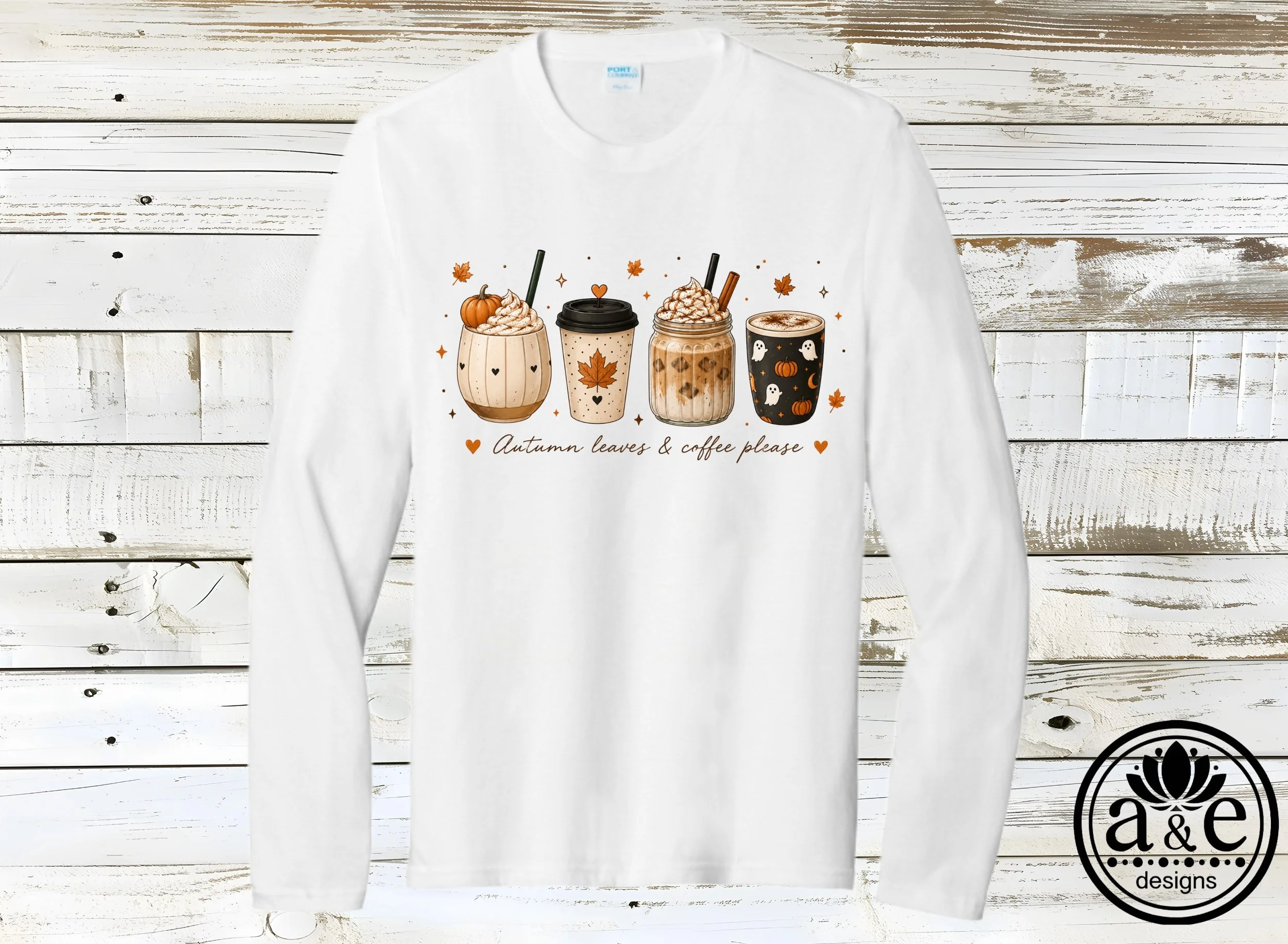 Autumn Leaves & Coffee Please Tee