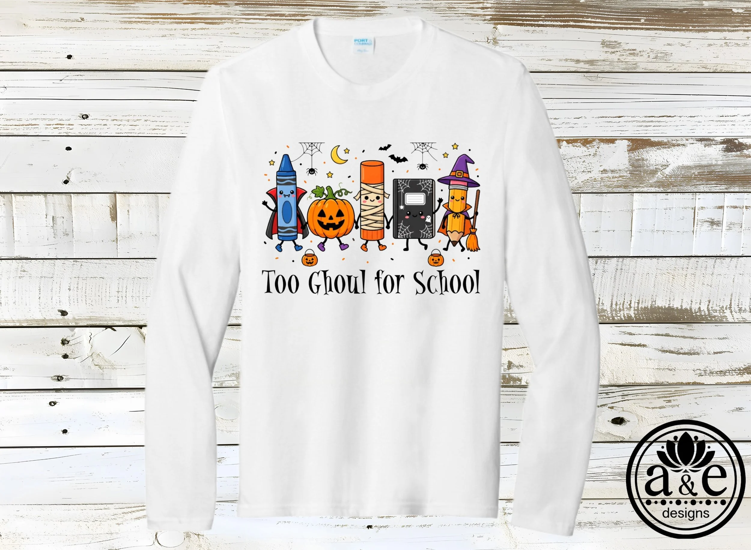 Halloween School-themed Doodle Tee