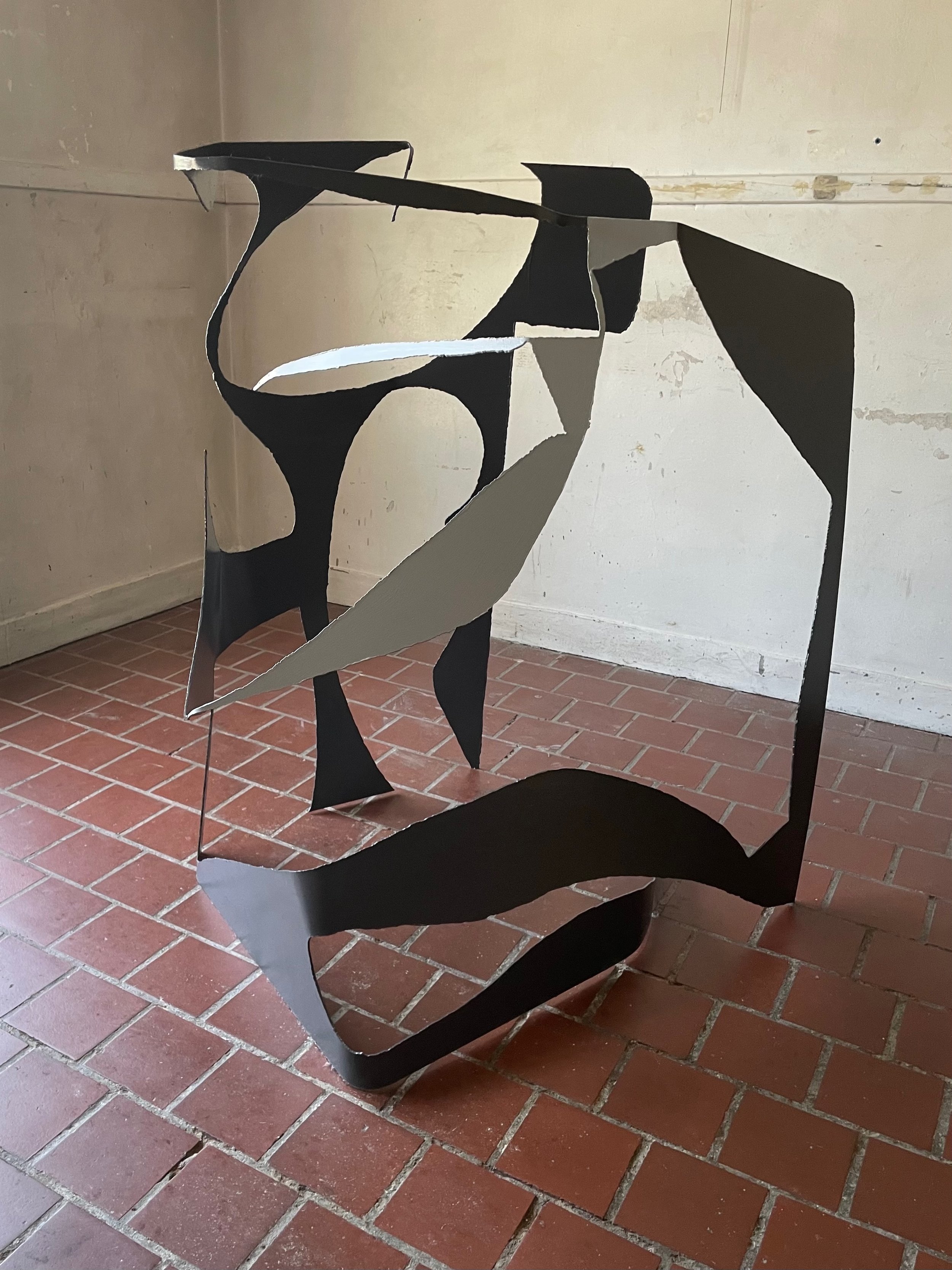 NAIVE, painted steel, 2023, (48"X48"X54")