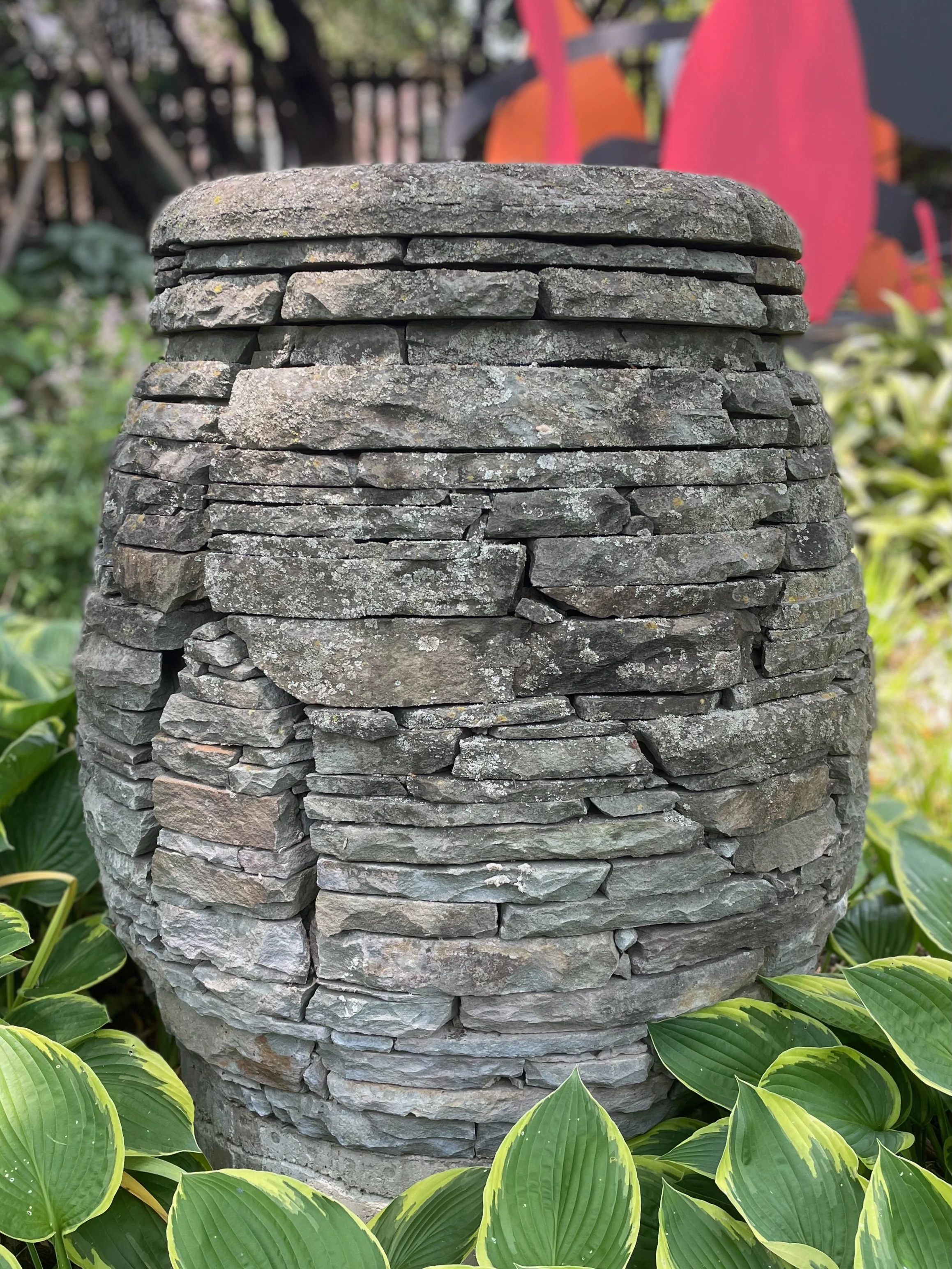 CAIRN VASE, Pennsylvania Blue Stone, 2006 (24" x 24" x 36")