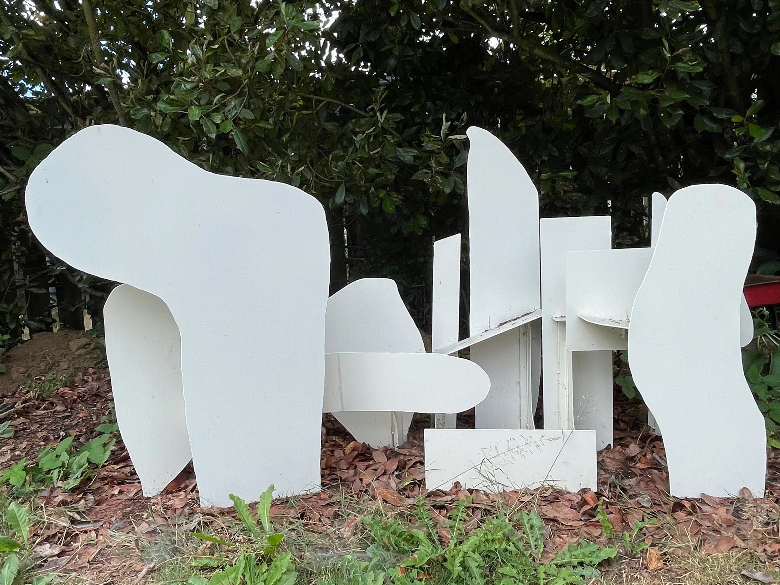 WHALE, painted steel bolted together, 2022 (70"X48"X20)