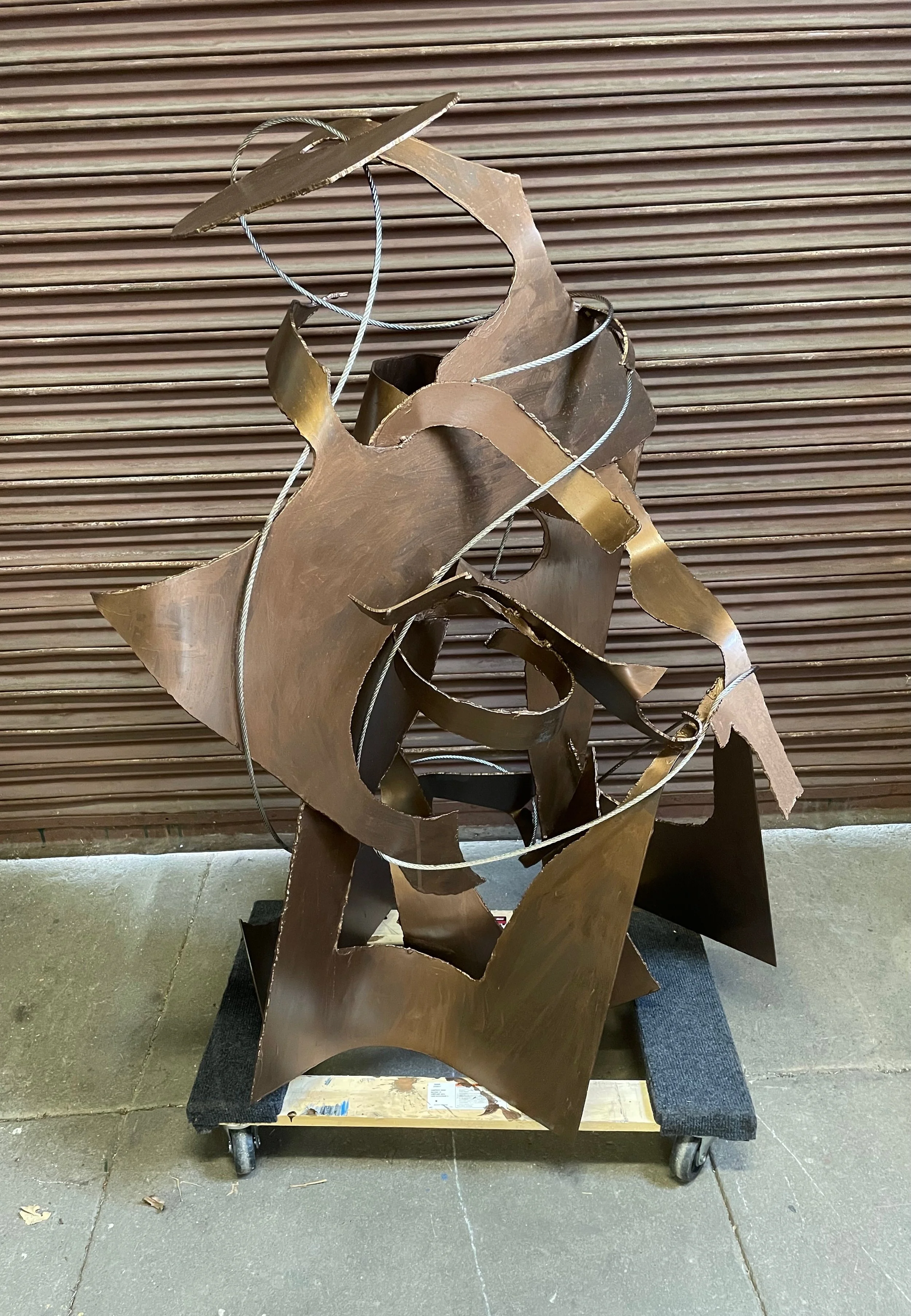 DERVISH, patinated steel and stainless steel wire, 2020, 