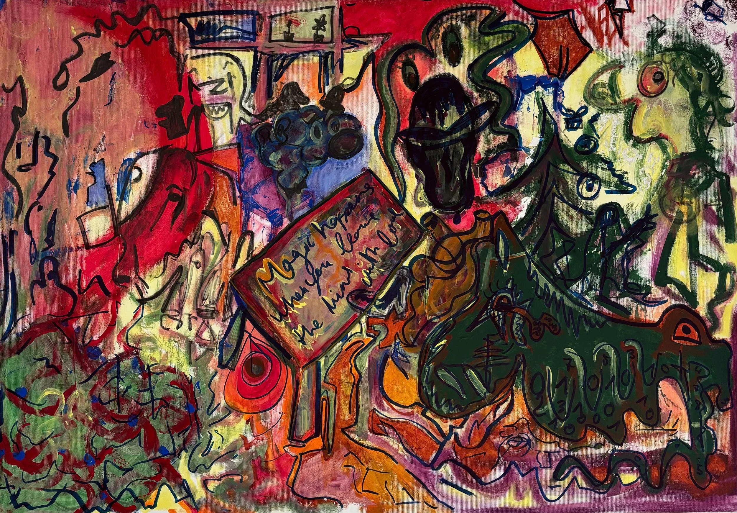 Magic happens when you leave the mind with love - 100x70cm - 3.200€