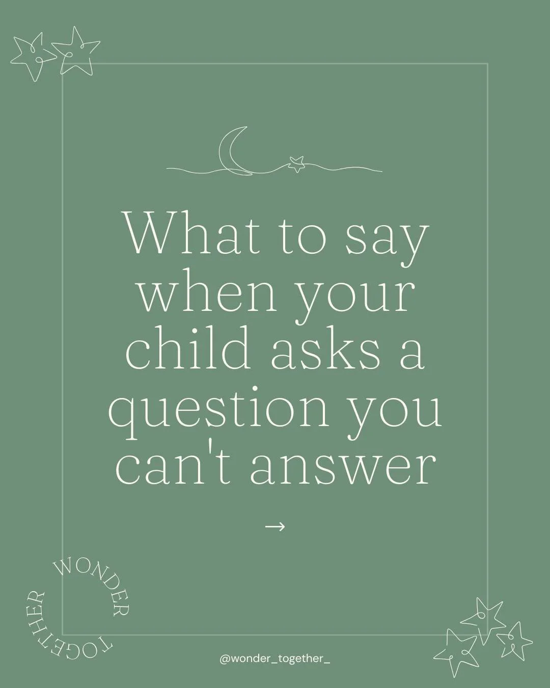 The next time your child asks something you can't answer, try not answering.
Just say "hmm" and wait. See what they do with the silence.
Most of the time they'll surprise you! That's the whole framework.
Free 5-day reset in my bio if you wa