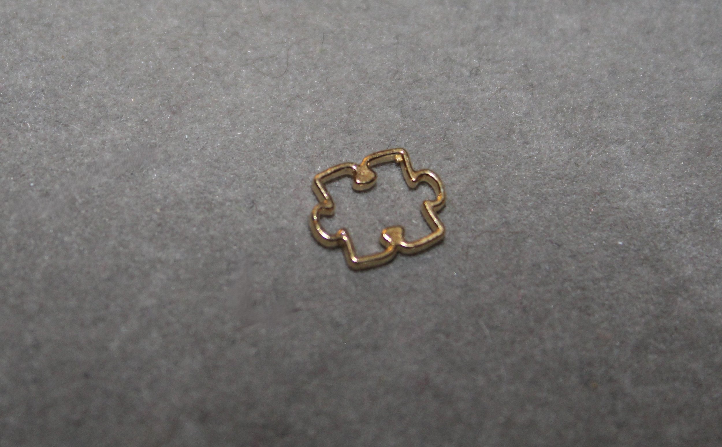 Puzzle Piece Charm or Connector (Gold Plated)