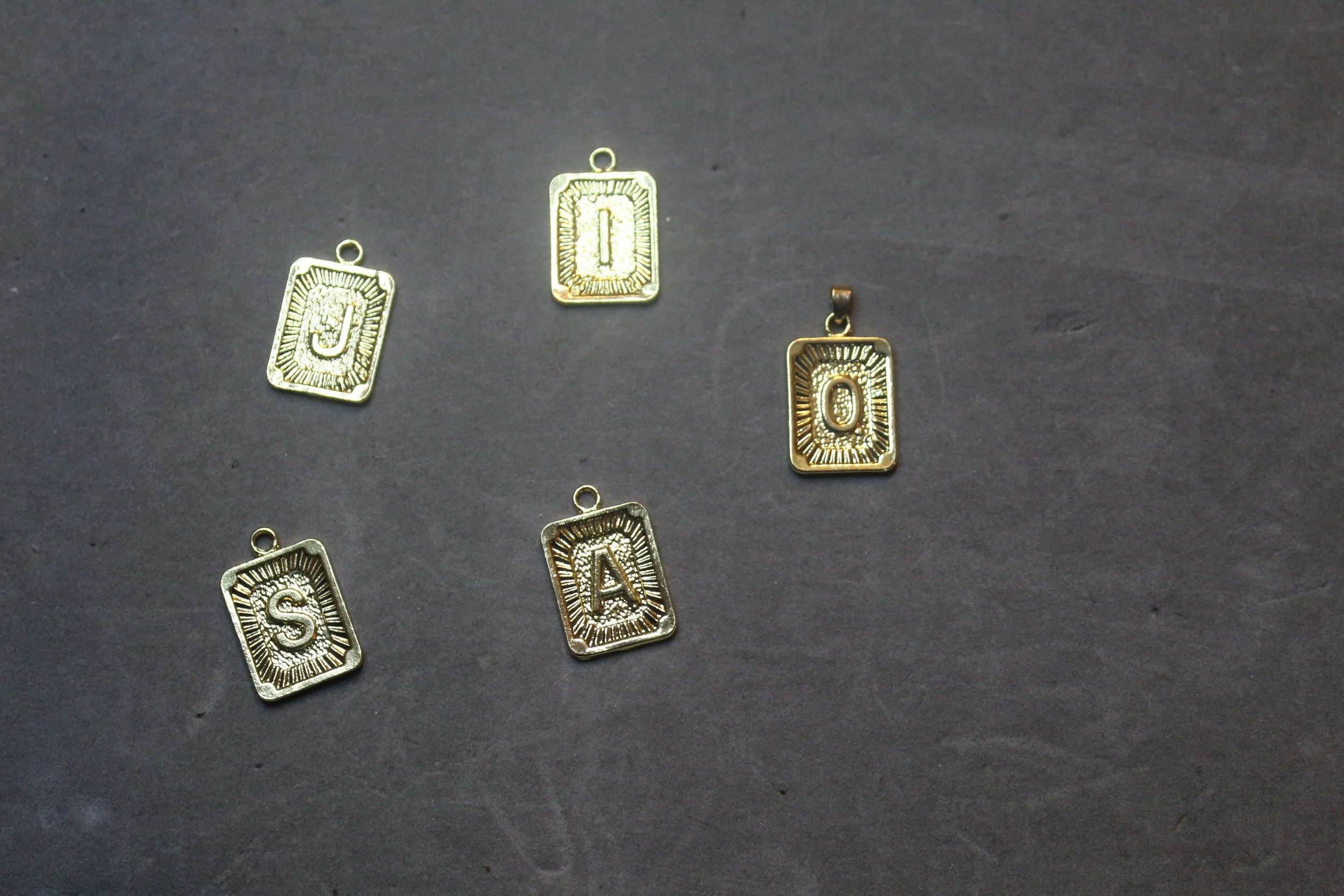 Framed Letter Charm (Gold Plated)