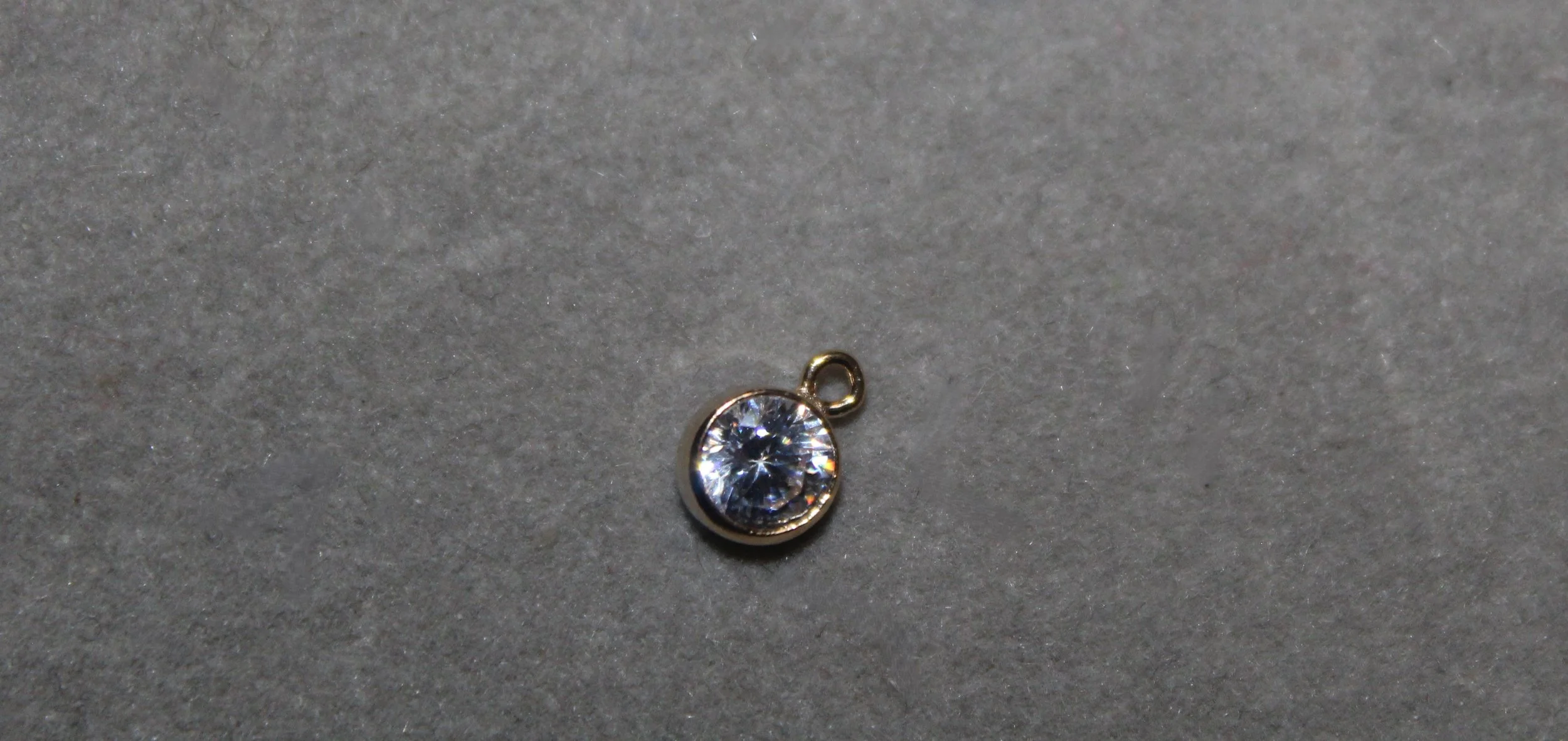 Large Cubic Zirconia Charm (Gold Filled)