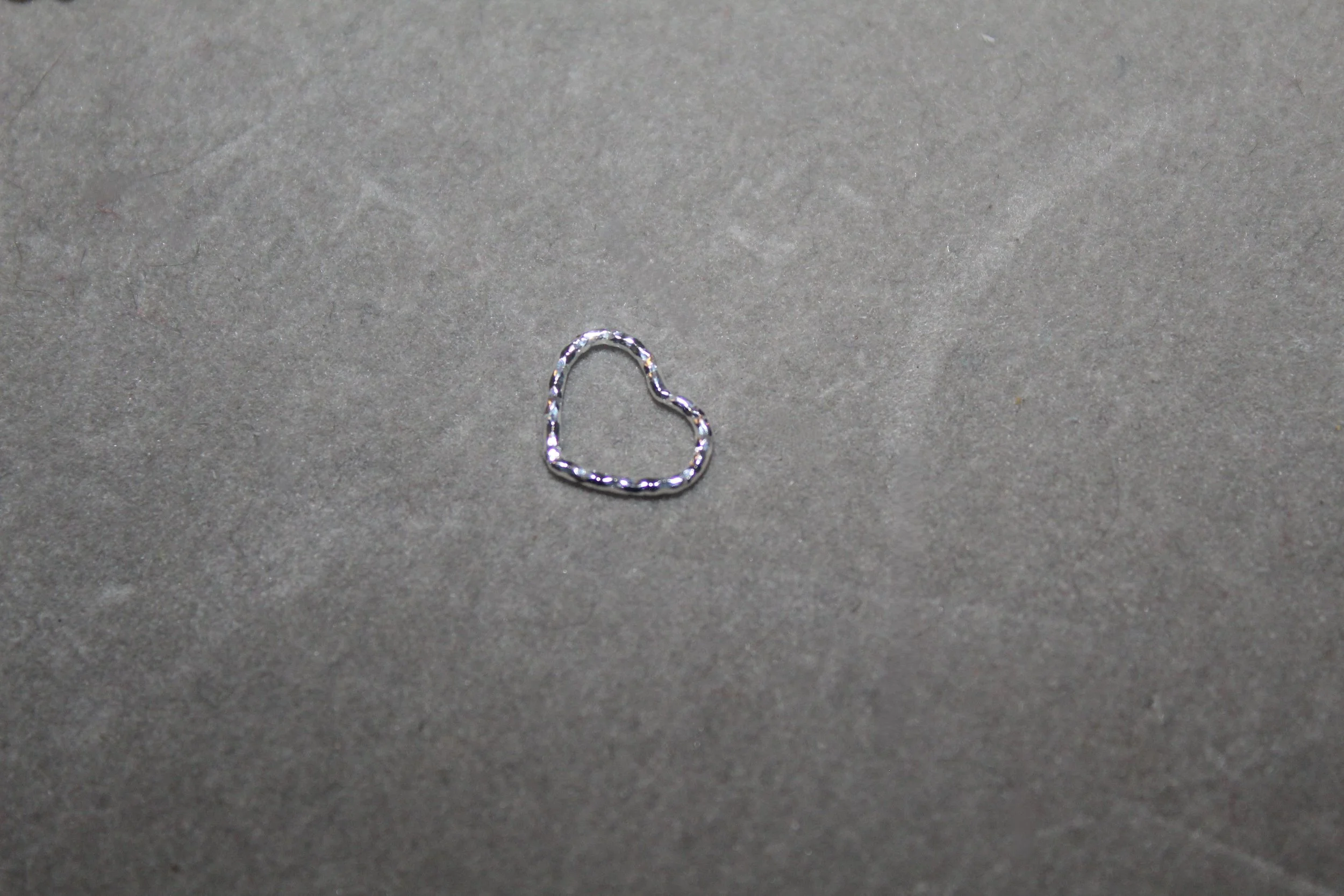 Crinkle Heart Connector (Sterling Silver)