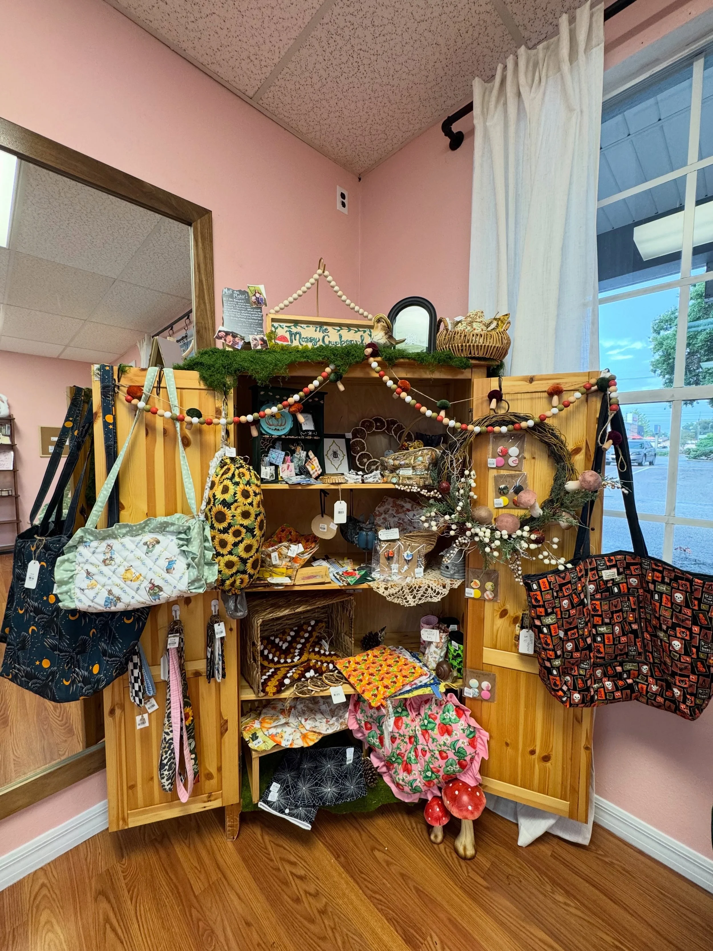 VENDOR SPOTLIGHT 🦢: @themossycupboard is quite literally, a mossy cupboard tucked into the warmest corner of the shop. Brooke creates hundreds of different handmade/sewn items to fill this cupboard, but there&rsquo;s not many of each product! That b