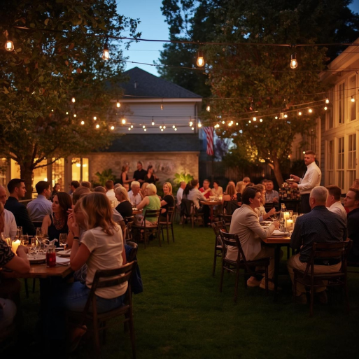 Barbecue catering service at a private event gathering in Southwest Florida.