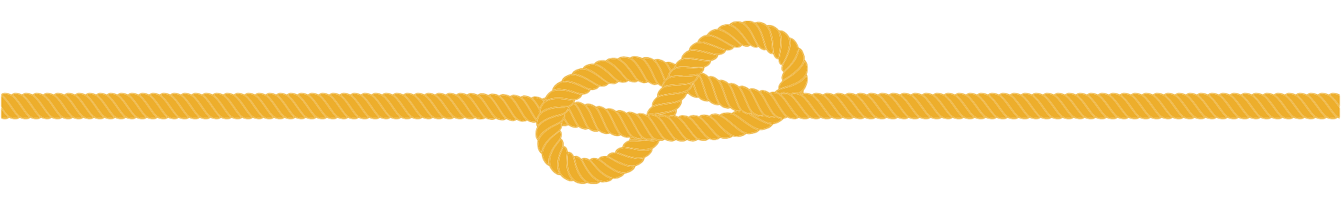 Yellow rope with knot illustration on white background
