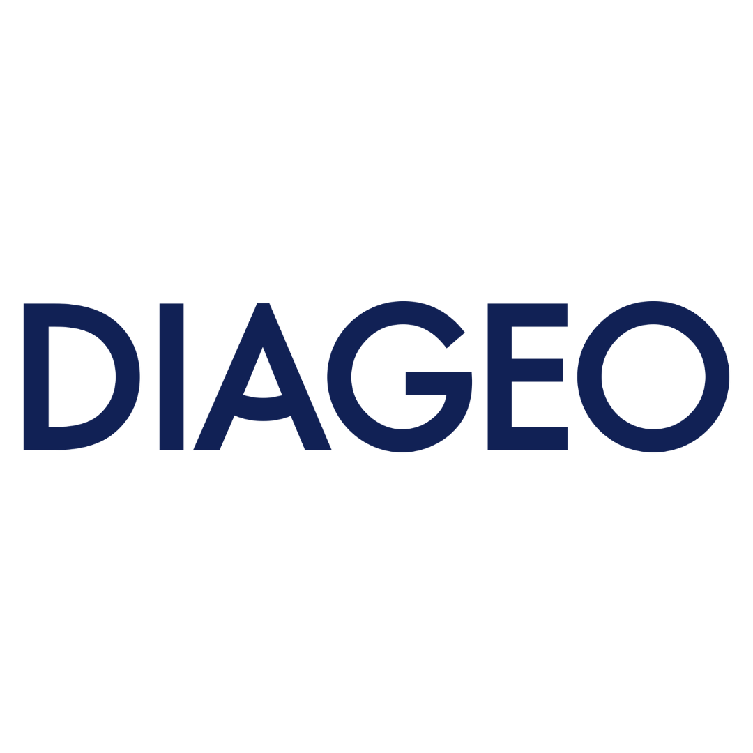 Diageo logo in blue text