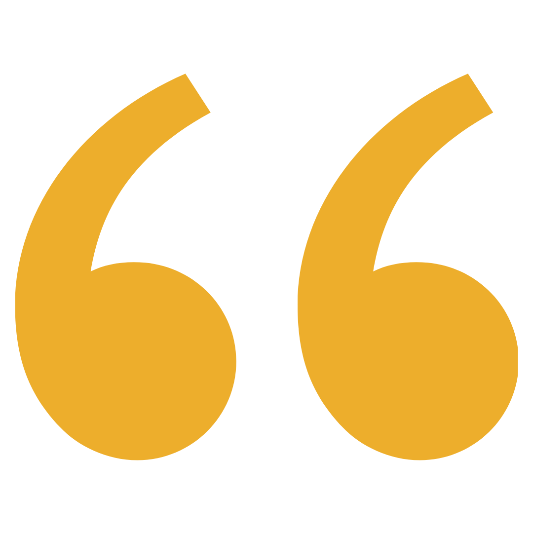 Large yellow quotation mark on a white background